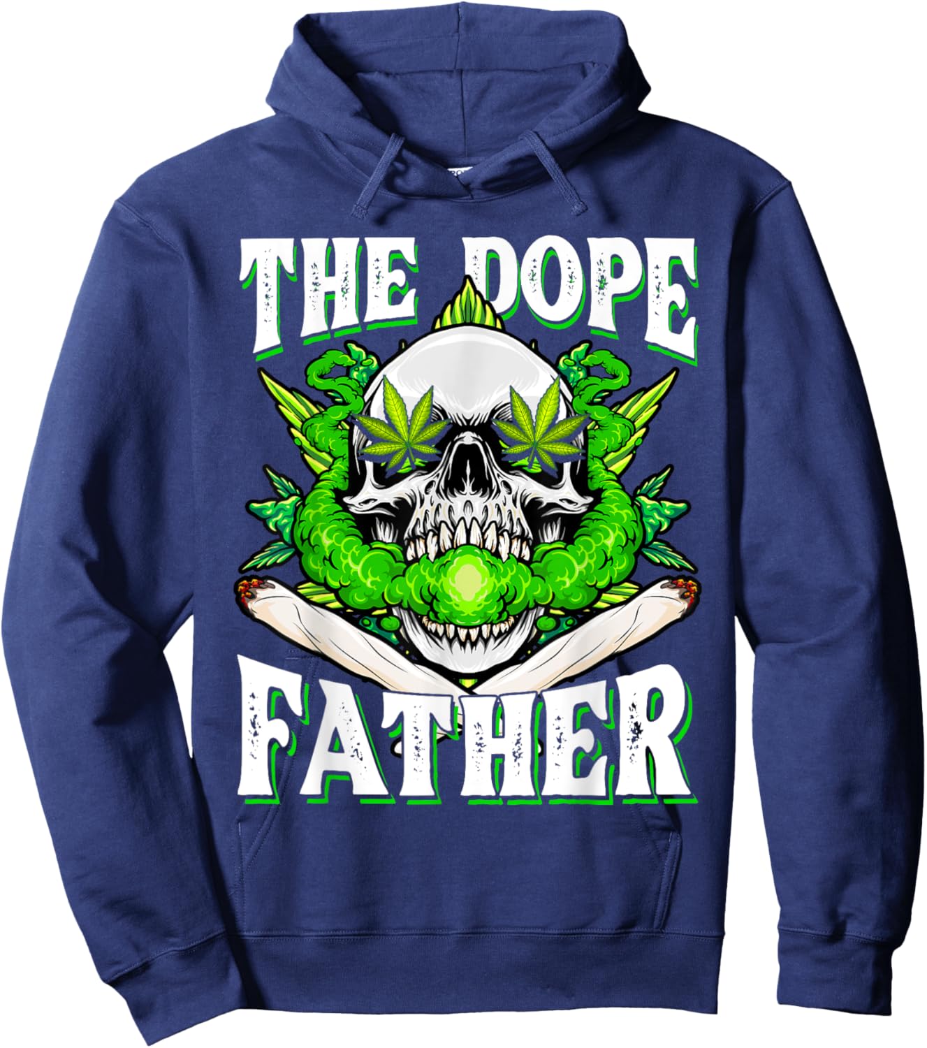 Dope Father Dopest Dad Papa Weed Cannabis Father's Day Hoodie - Hoodie | Navy