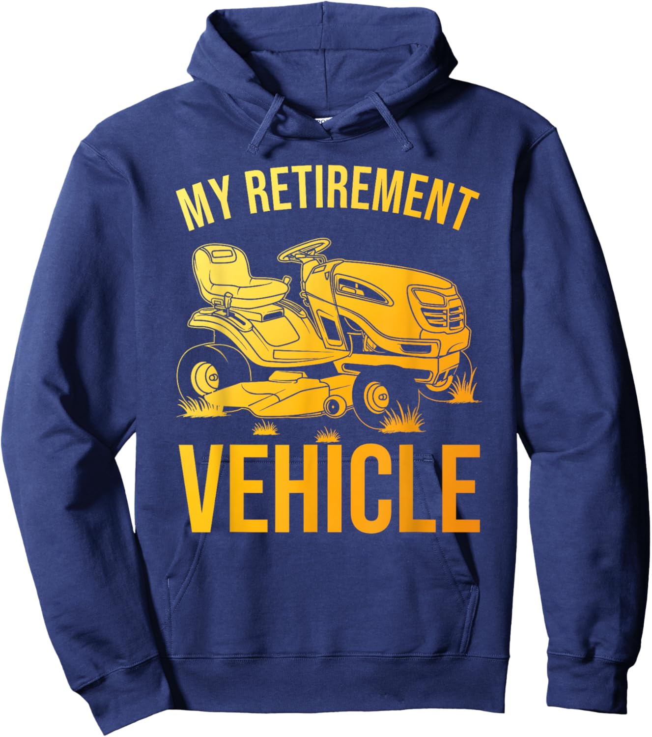 Best Lawn Mowing Art Dad Retired Gardener Lawn Mower Hoodie - Hoodie | Navy