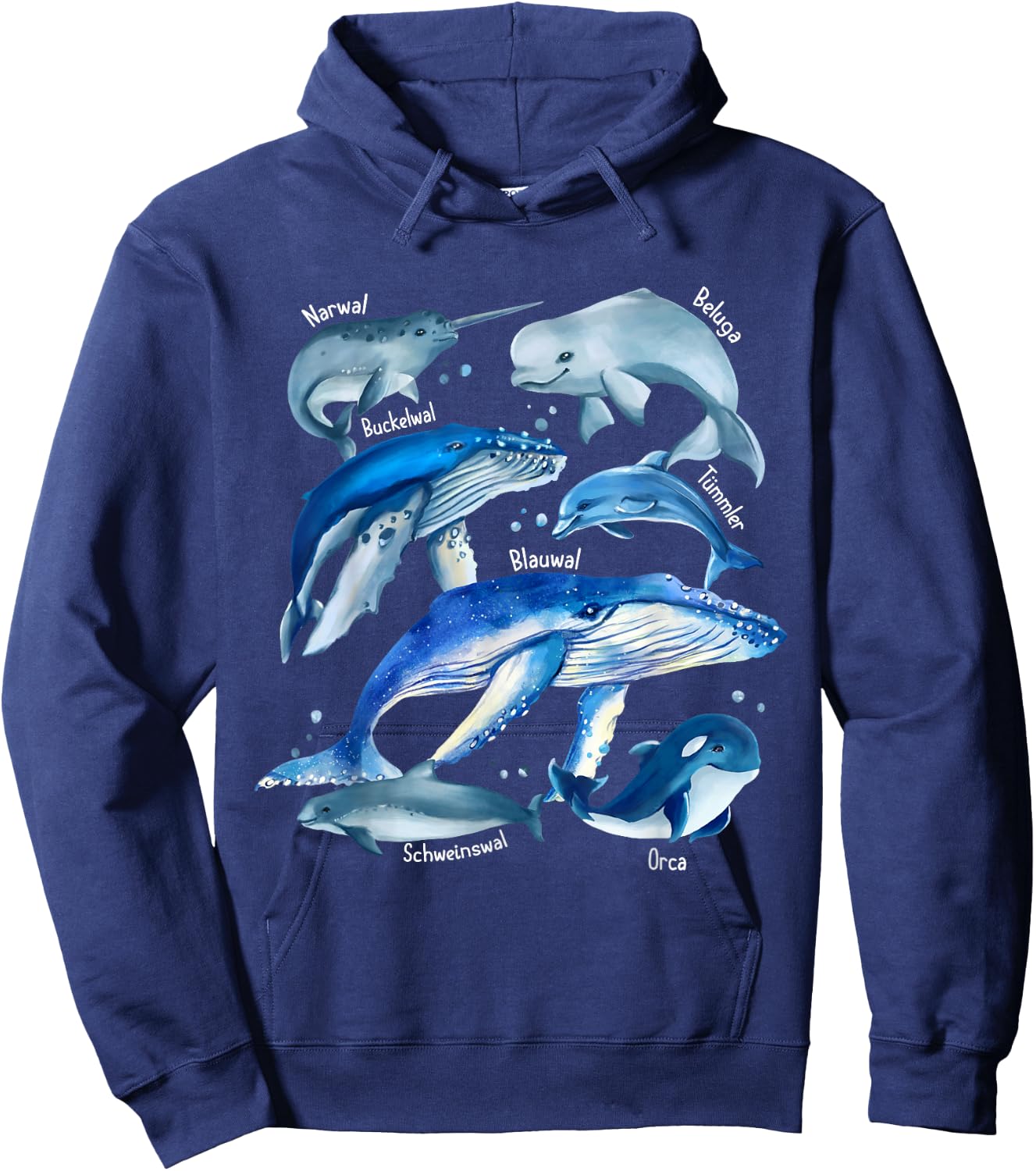 Types Of Whales - Whale Breeds - Whale Species Biology Guide Hoodie - Hoodie | Navy