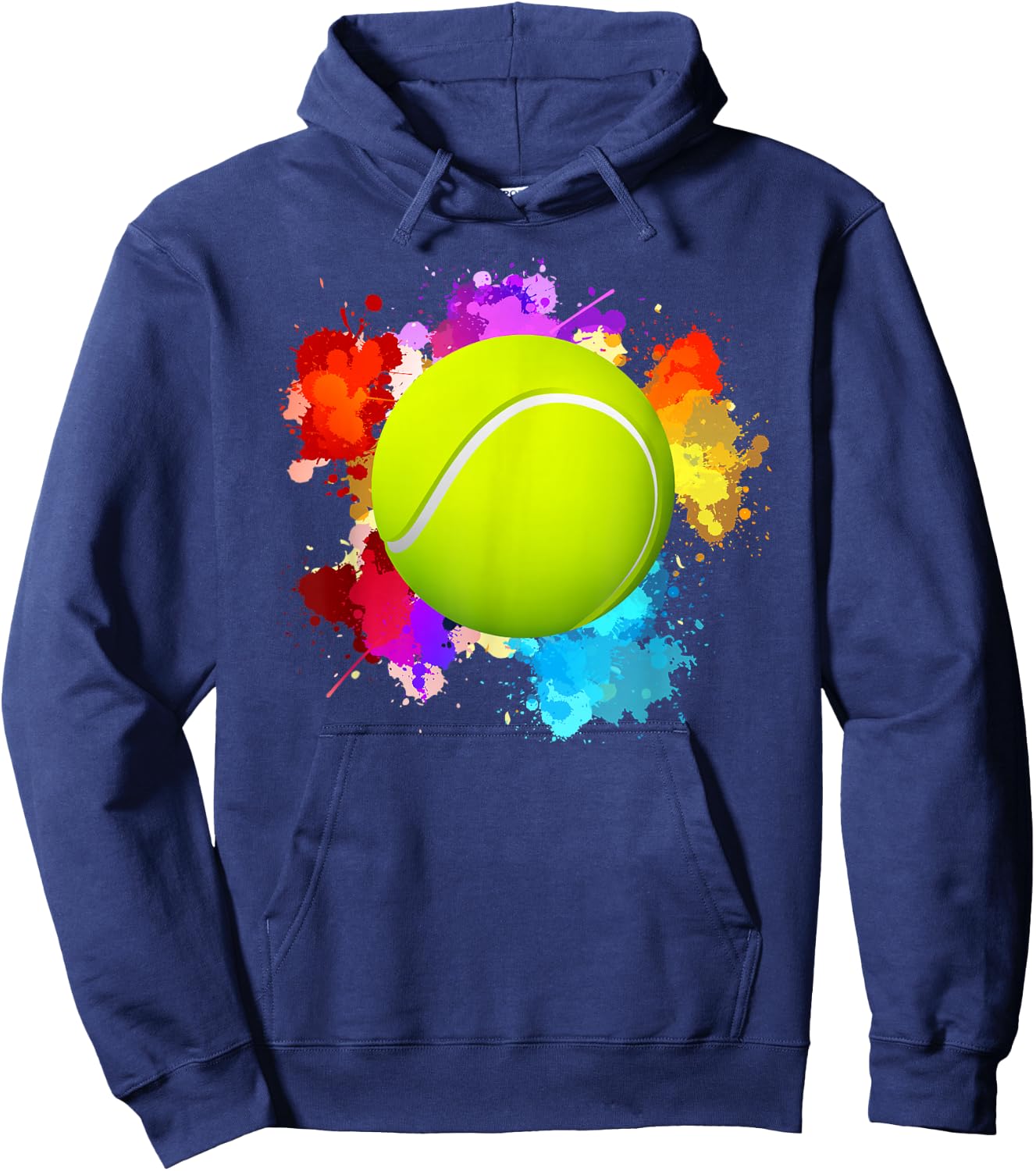 Tennis Balls Racket Sport Watercolor Art Teenager Gifts Fun Hoodie - Hoodie | Navy