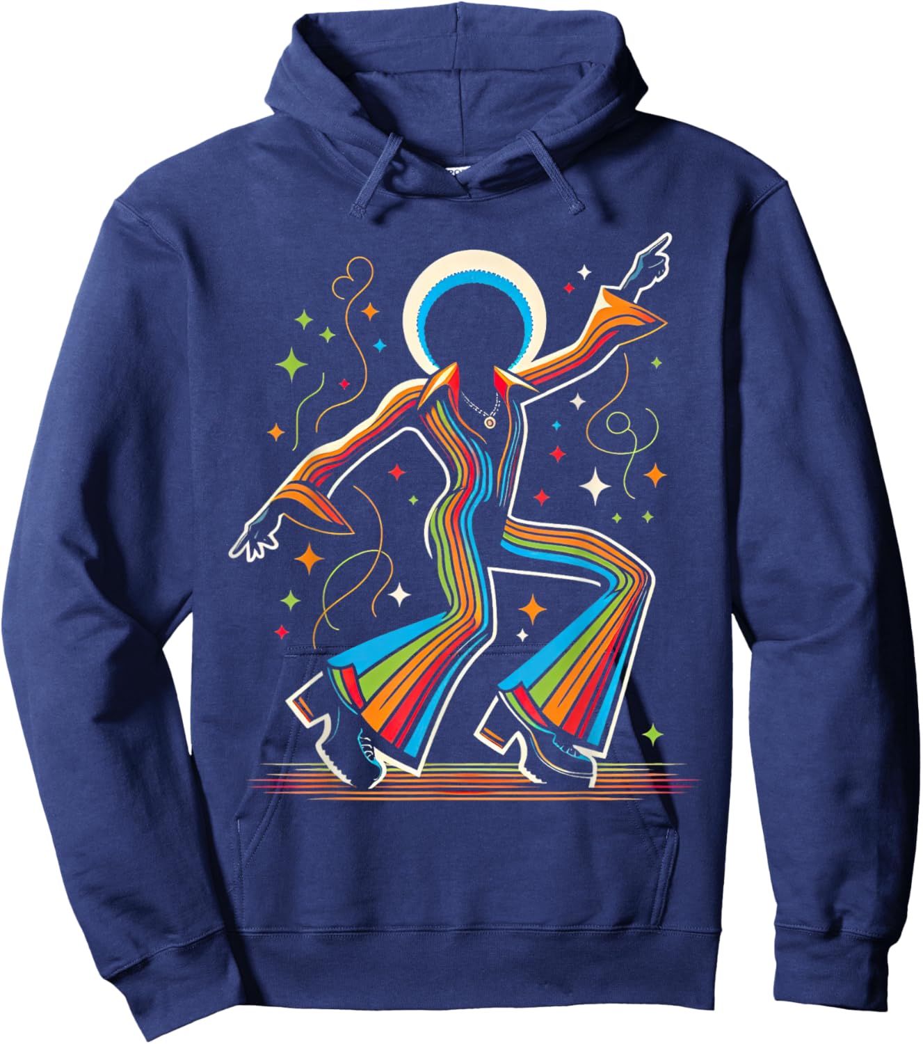 Afro Dancing Soul Music Groove Funky Retro Disco Hoodie - Hoodie | Navy