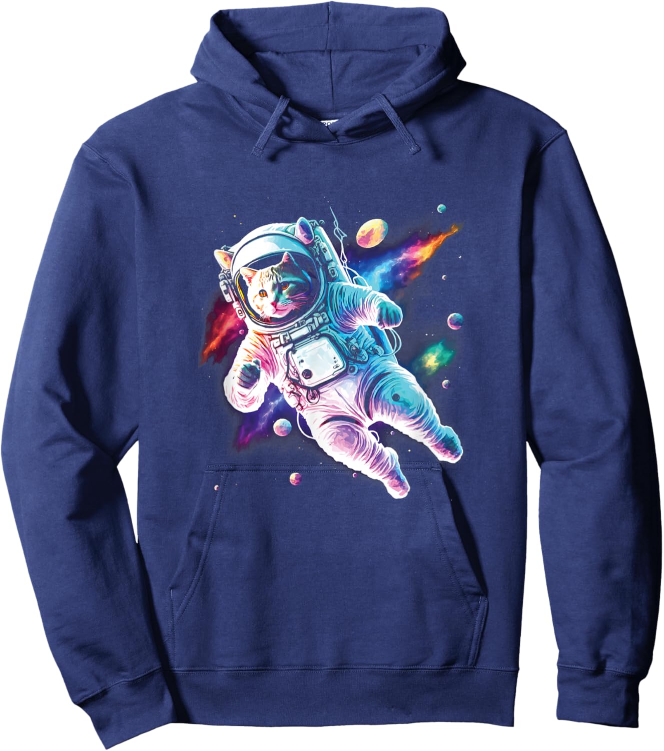Cosmic Space Cat Astronaut Catstronaut / Cat lovers Graphic Hoodie - Hoodie | Navy