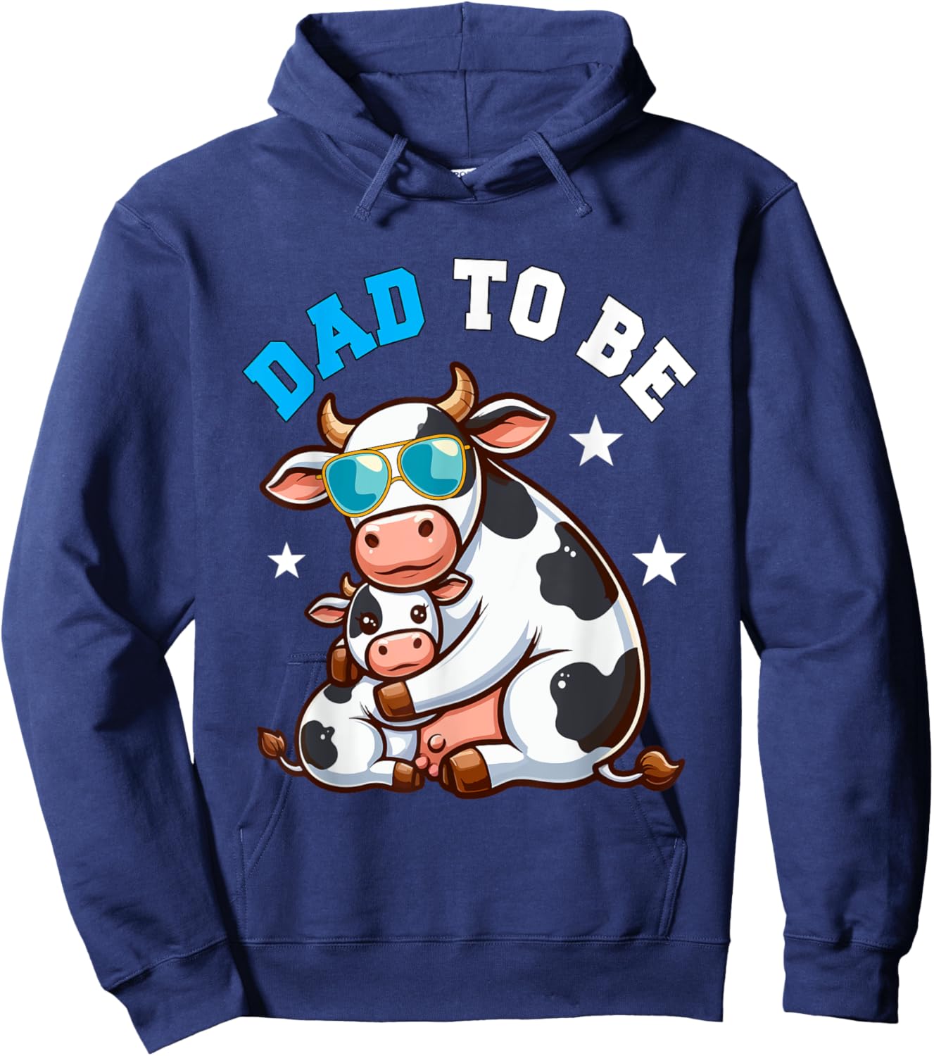 Dad To Be Costume Cows Pregnancy Announcement Family Hoodie - Hoodie | Navy