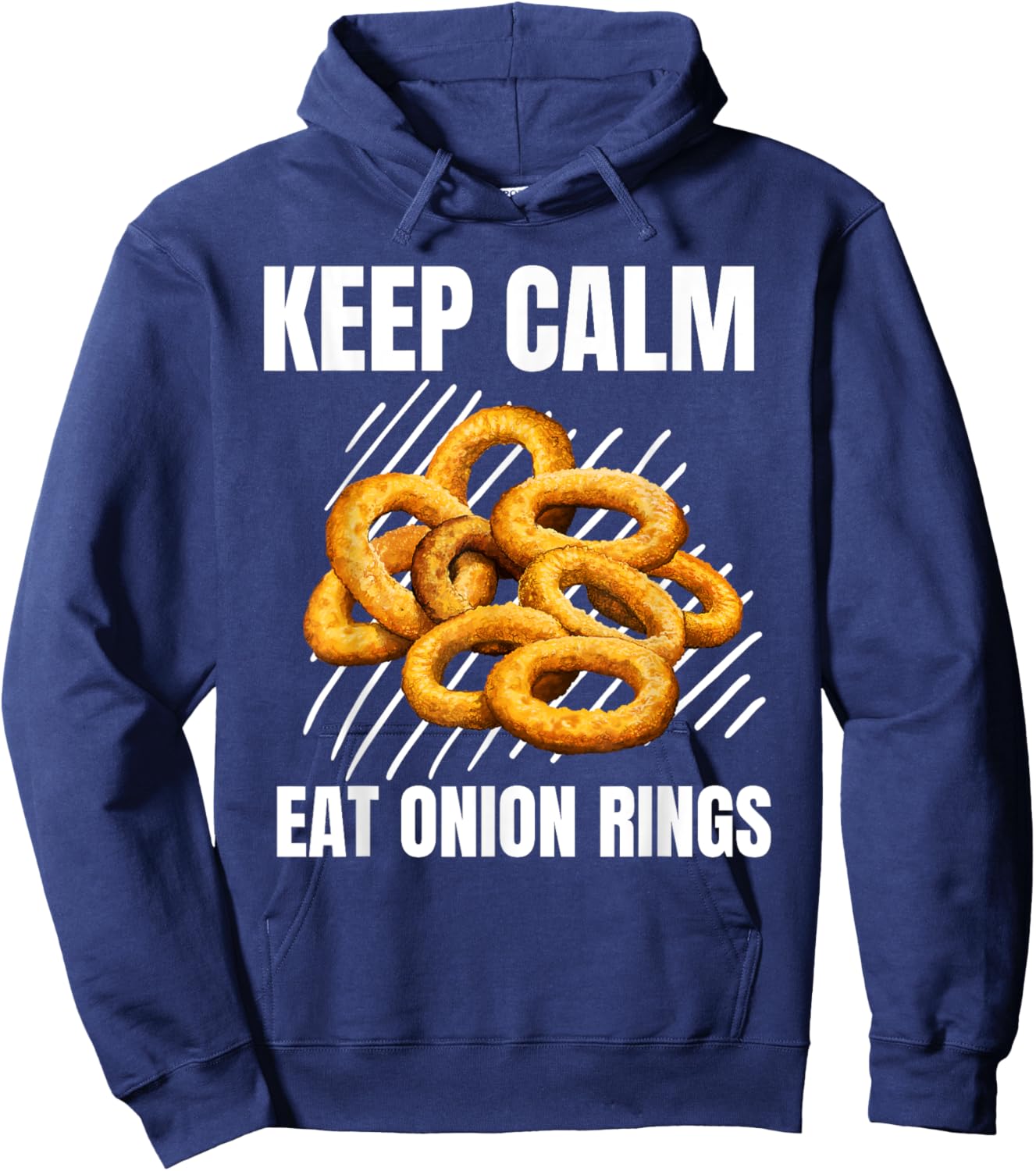 Keep Calm Eat Onion Rings Vintage Grunge Onion Rings Lover Hoodie - Hoodie | Navy