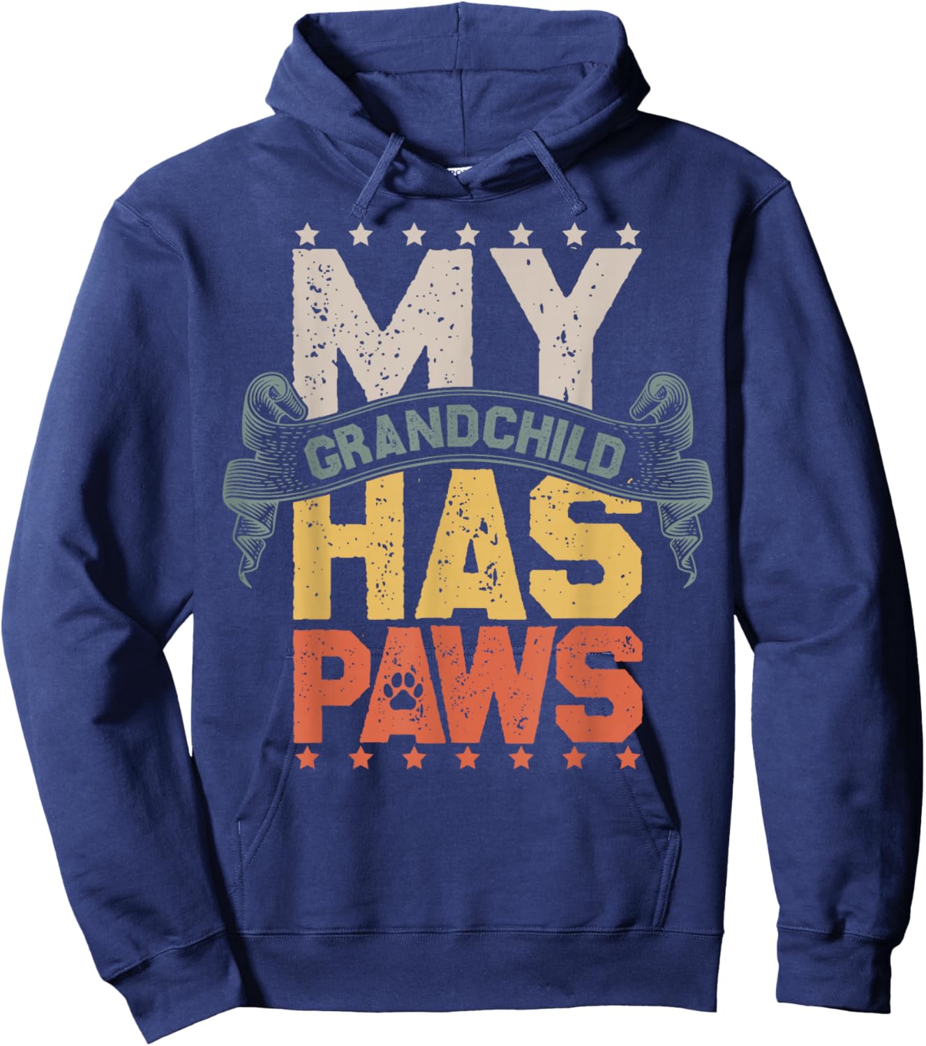 Dog Pet My Grandchild Has Paws Funny Dog Owner Hoodie - Hoodie | Navy