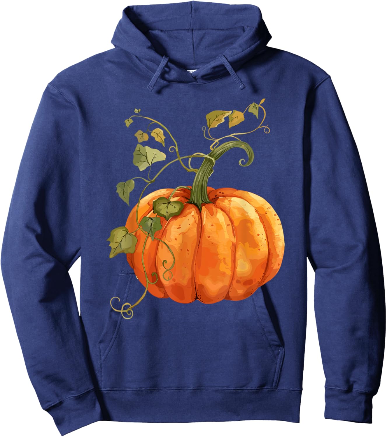 Vintage Pumpkin Autumn Harvest Fall Thanksgiving Design Hoodie - Hoodie | Navy