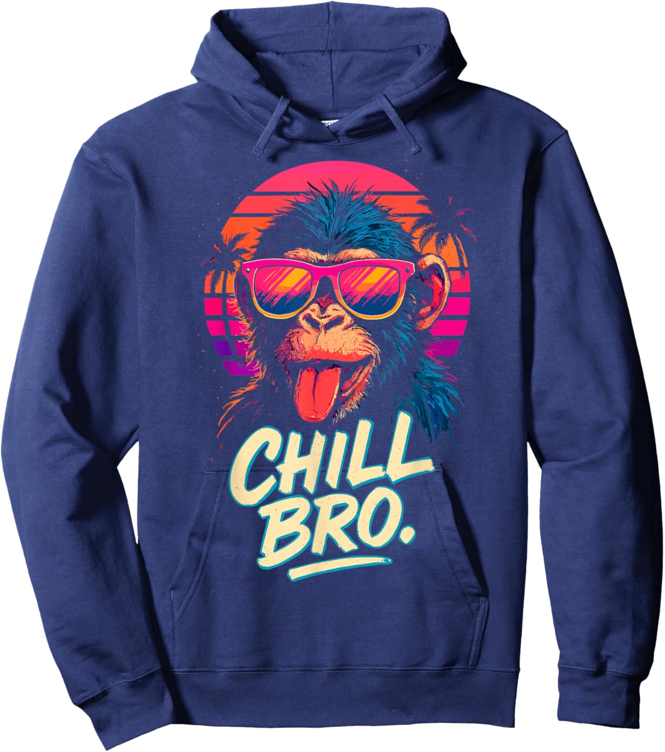 Chill Bro Cooler AFFE mit Sonnenbrille Lustiger Spruch Gamer Hoodie - Hoodie | Navy