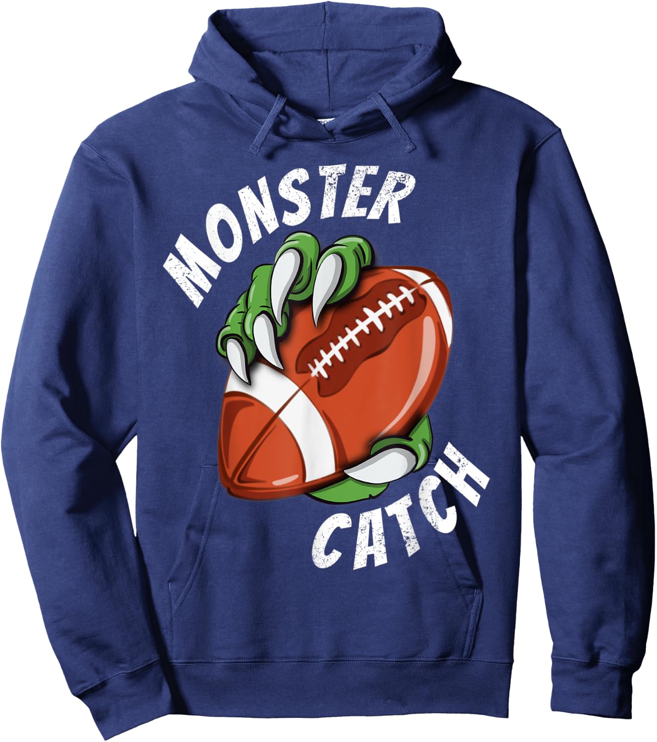 Football Monster Catch Funny Team Season Vintage Football Hoodie - Hoodie | Navy