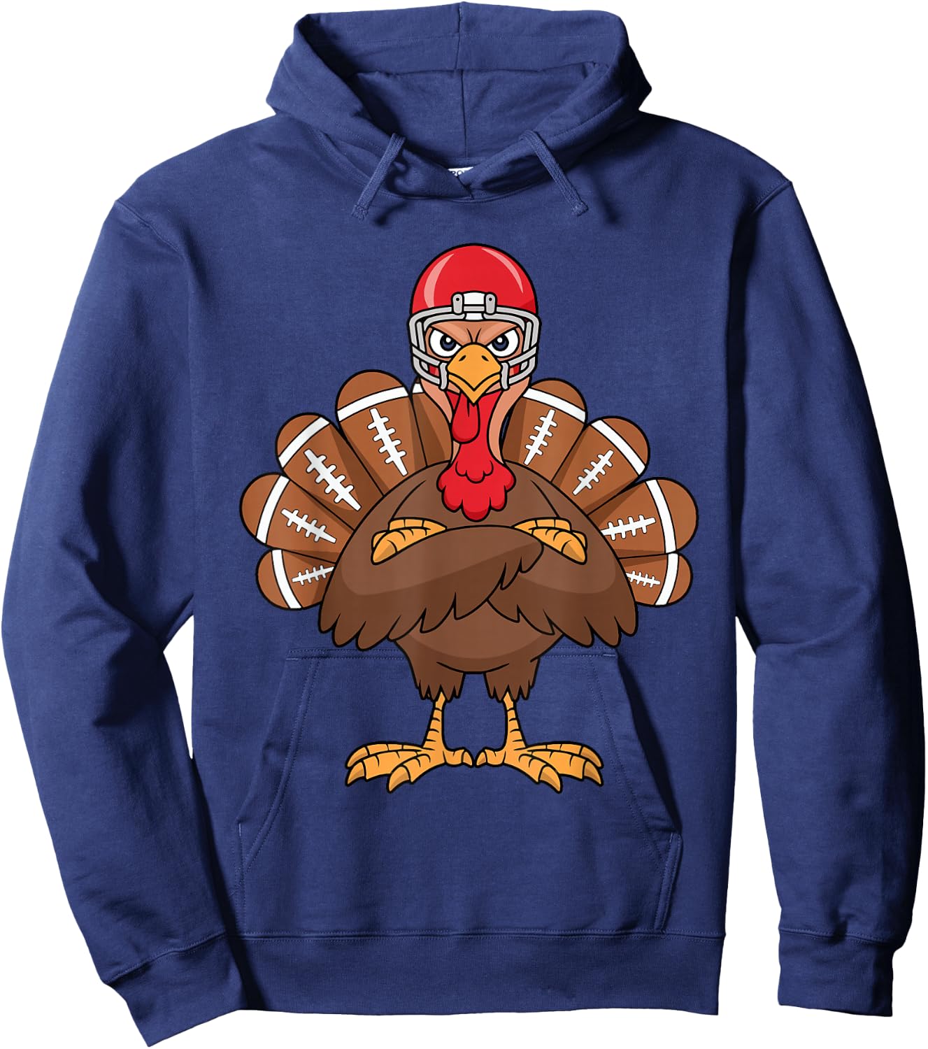 Thanksgiving Football Cool Football Turkey Kids Boys Hoodie - Hoodie | Navy