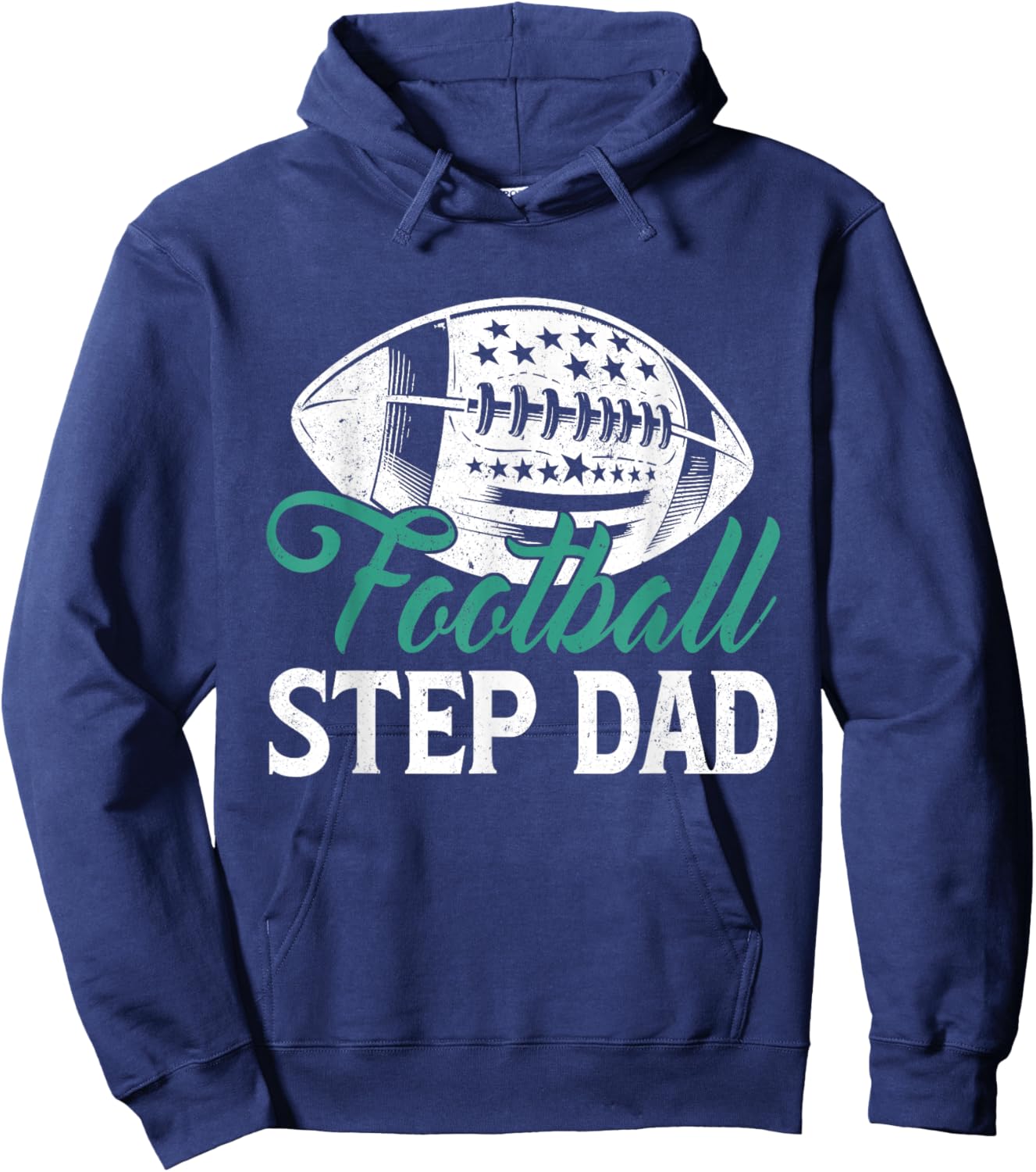 American Football Step Dad Happy Father's Day Dad Grandpa Hoodie - Hoodie | Navy