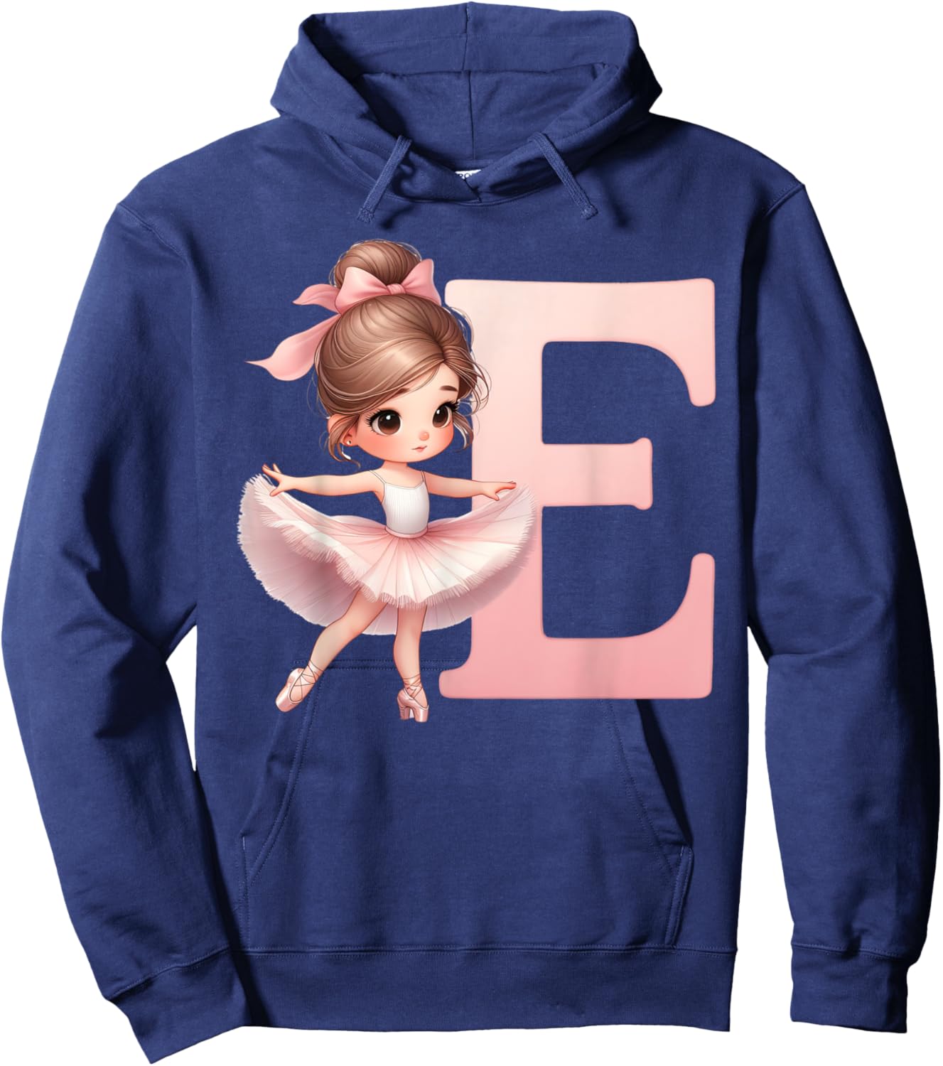 Ballerina Girl Dancing Name First Letter E Girly Tutu Ballet Hoodie - Hoodie | Navy
