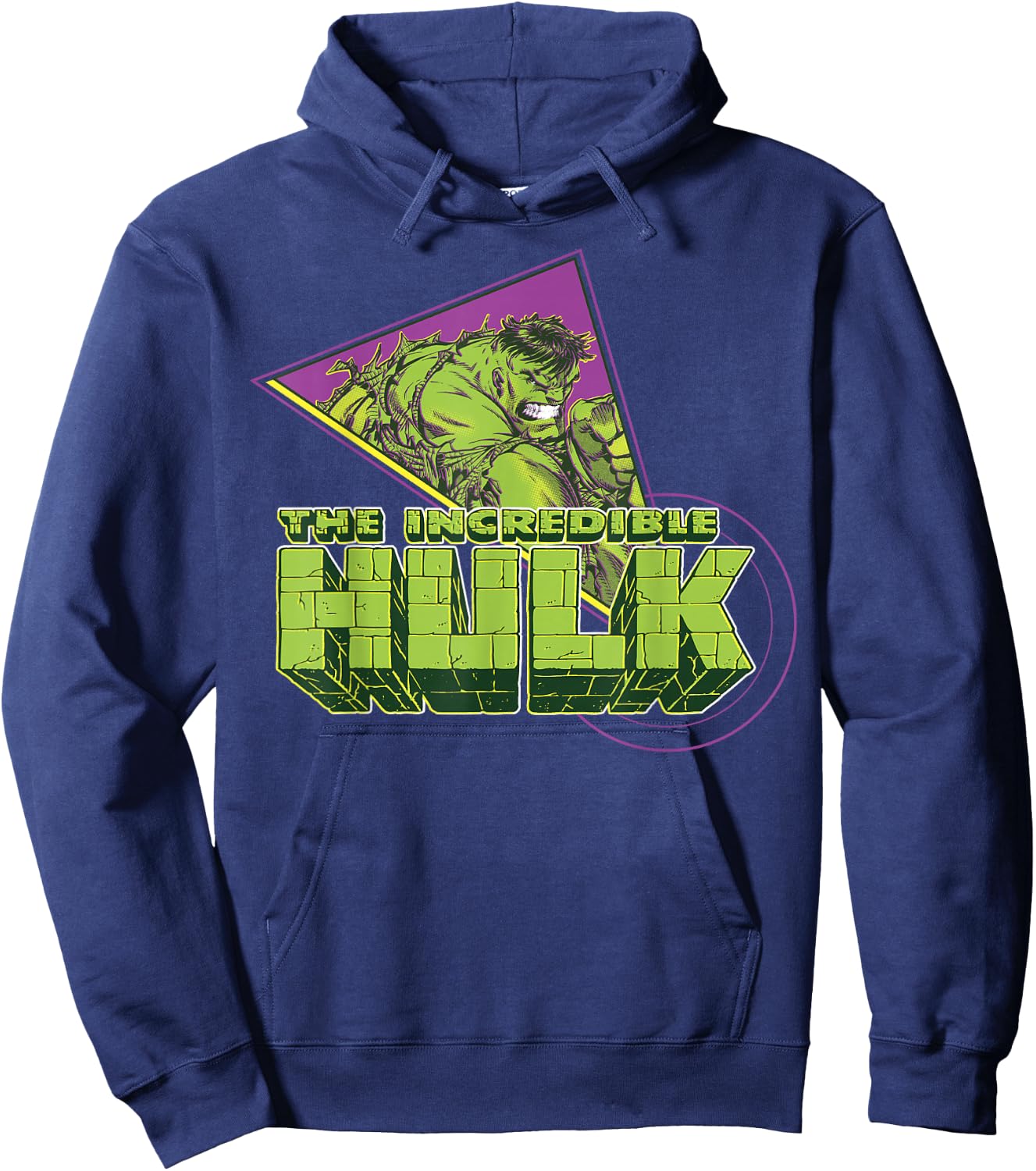 Marvel The Incredible Hulk Retro Abstract Portrait Logo Hoodie - Hoodie | Navy