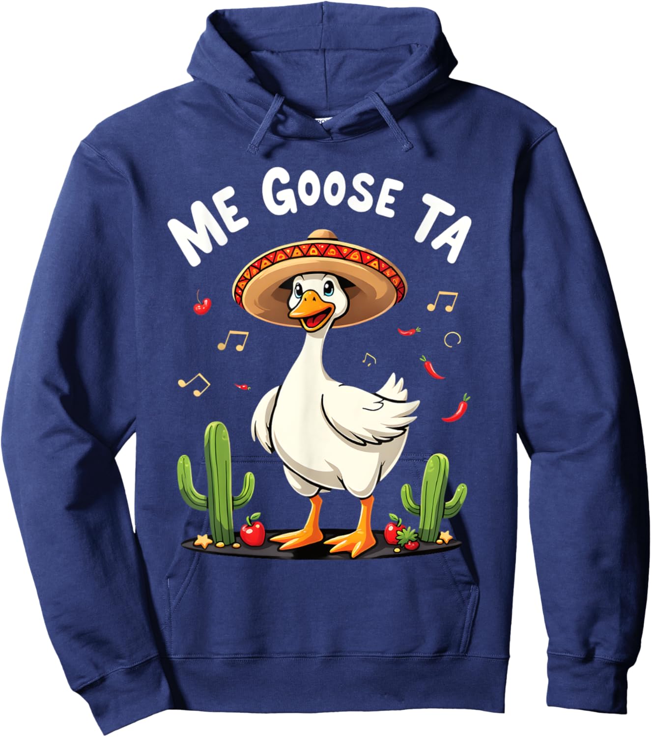 Me Goose Ta Fiesta Fun Goose and Cactus Hoodie - Hoodie | Navy