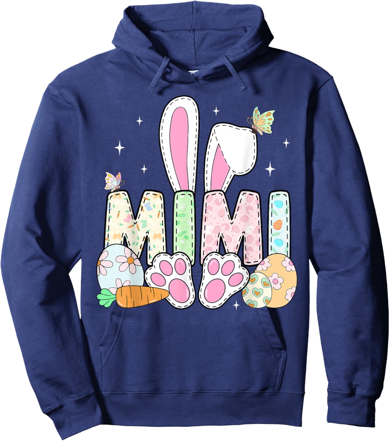 Cute Easter Bunny Mimi Family Matching Easter Day Girls Kids Hoodie - Hoodie | Navy