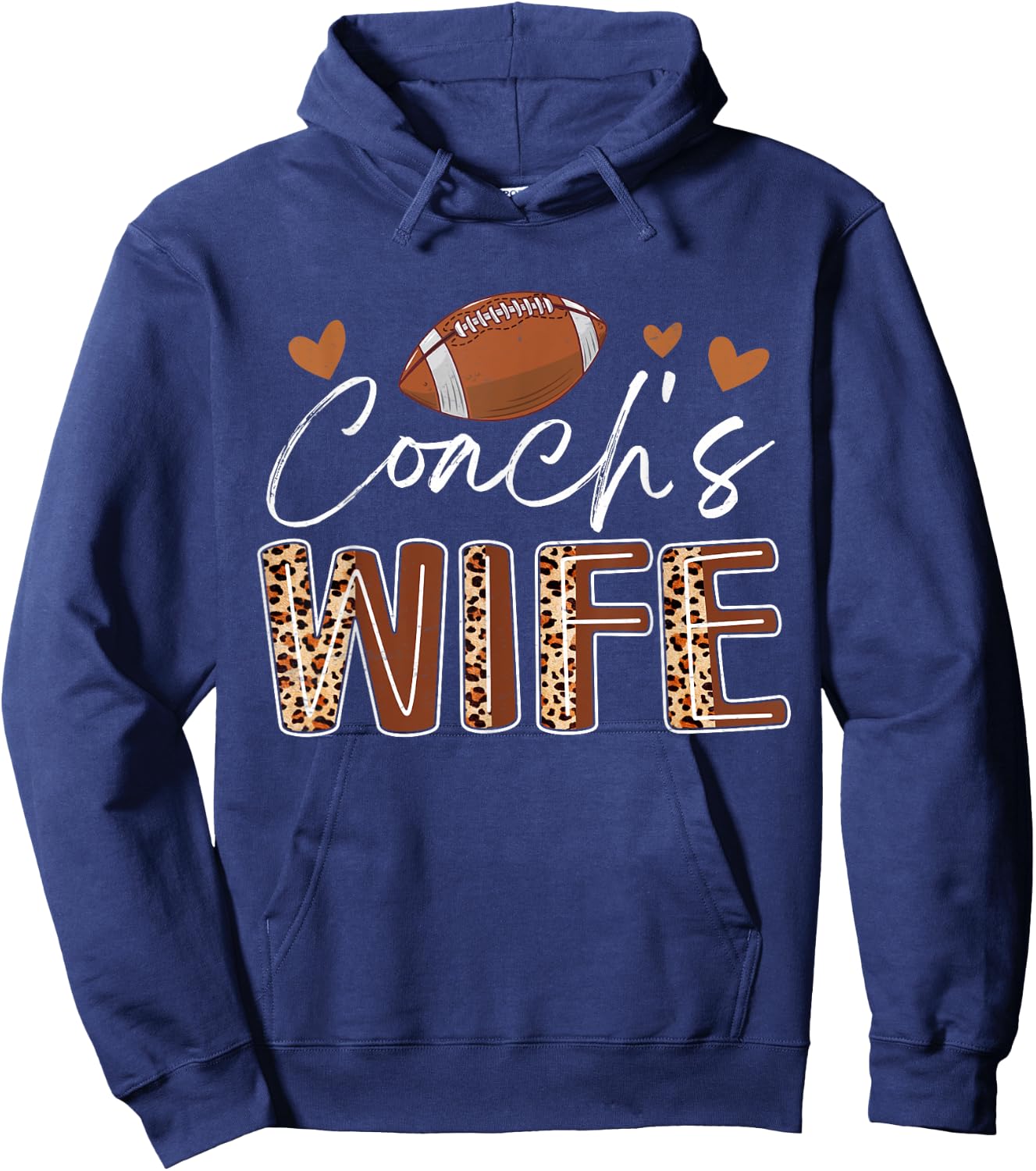 Football Coach's Wife Funny Football Fan Lover Hoodie - Hoodie | Navy
