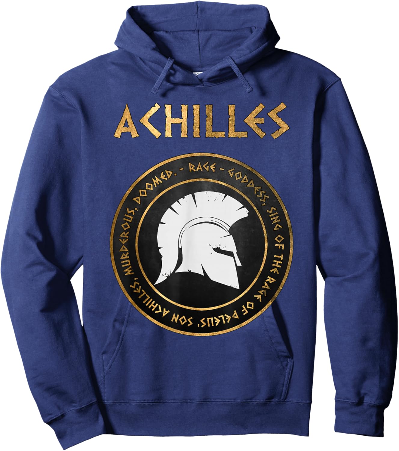 Rage of Achilles Ancient Greek History Homer the Iliad Hoodie - Hoodie | Navy