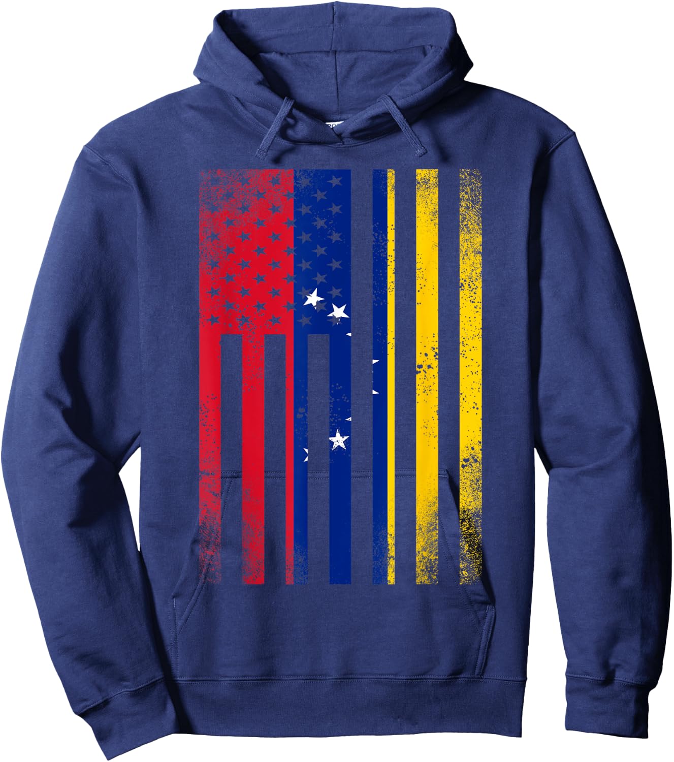Half Venezuelan Flag | Vintage American Inside Me USA Gift Hoodie - Hoodie | Navy