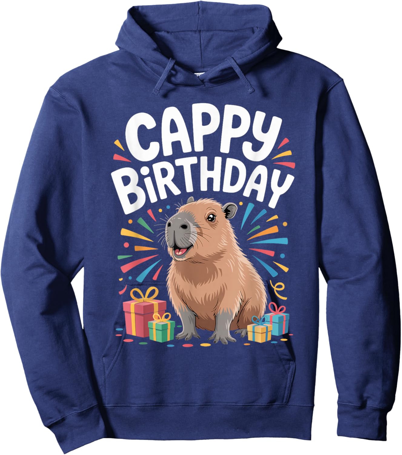 Cappy Birthday Capybara Lovers of Capybara Birthday Hoodie - Hoodie | Navy