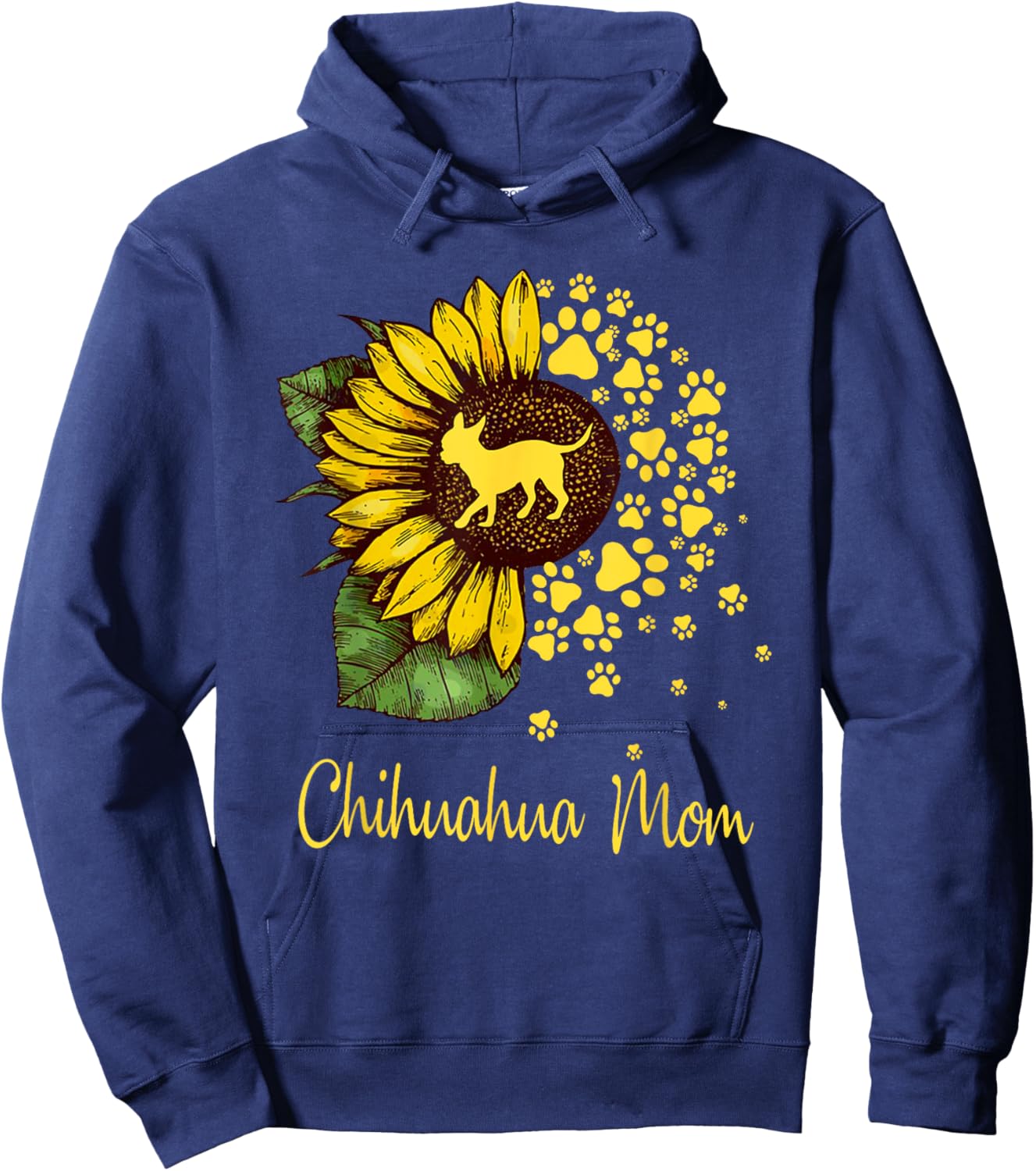 Sunflower Chihuahua Mom Dog Lover Mother’s Day Hoodie - Hoodie | Navy