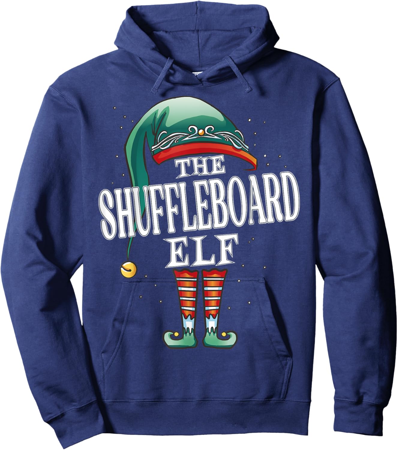 Shuffleboard Elf Christmas Group Xmas Pajama Party Hoodie - Hoodie | Navy
