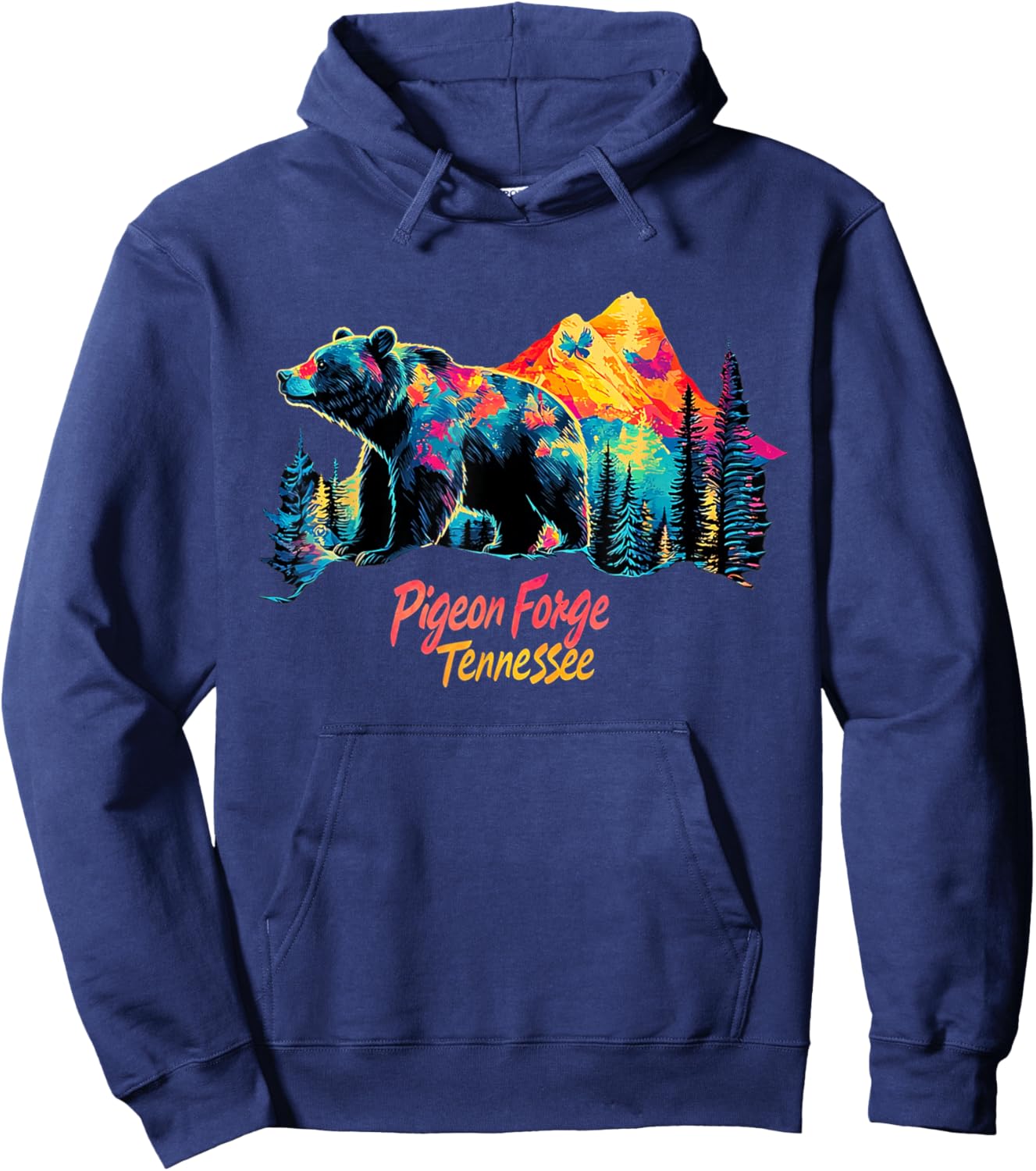 Pigeon Forge Tennessee Mountains Bear USA Hiking Souvenir TN Hoodie - Hoodie | Navy