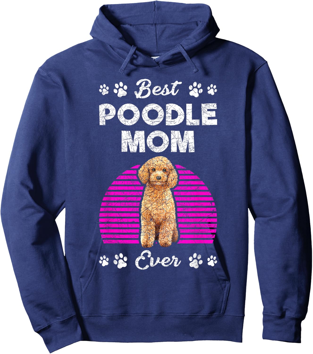 Cute Pet Mom Animal Dog Poodle Hoodie - Hoodie | Navy