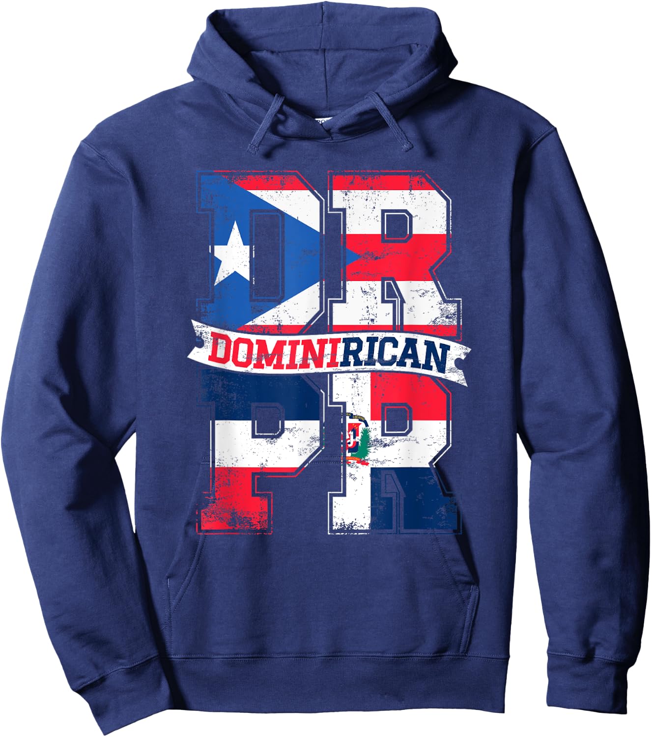 Dominirican Puerto Rico and Republica Dominicana Pride Hoodie - Hoodie | Navy