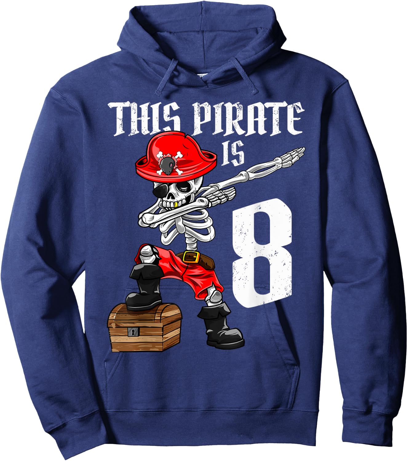 This Pirate is 8 dabbing pirate shirt 8th Birthday boy eight Hoodie - Hoodie | Navy