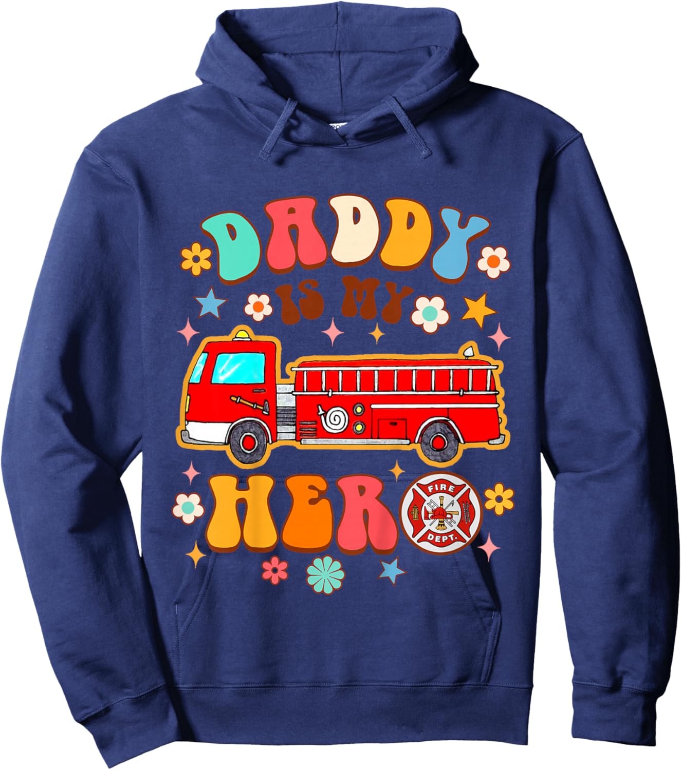 Fireman Firefighter Daddy & Me Daddy is My Hero Father’s Day Hoodie - Hoodie | Navy