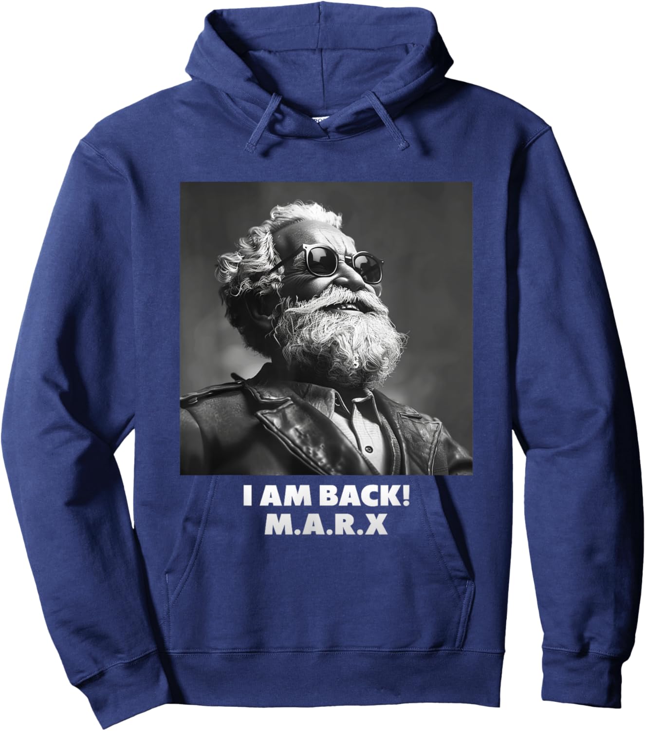 I AM BACK, Karl Marx, Communist, Cool Marx , Black, S Hoodie - Hoodie | Navy