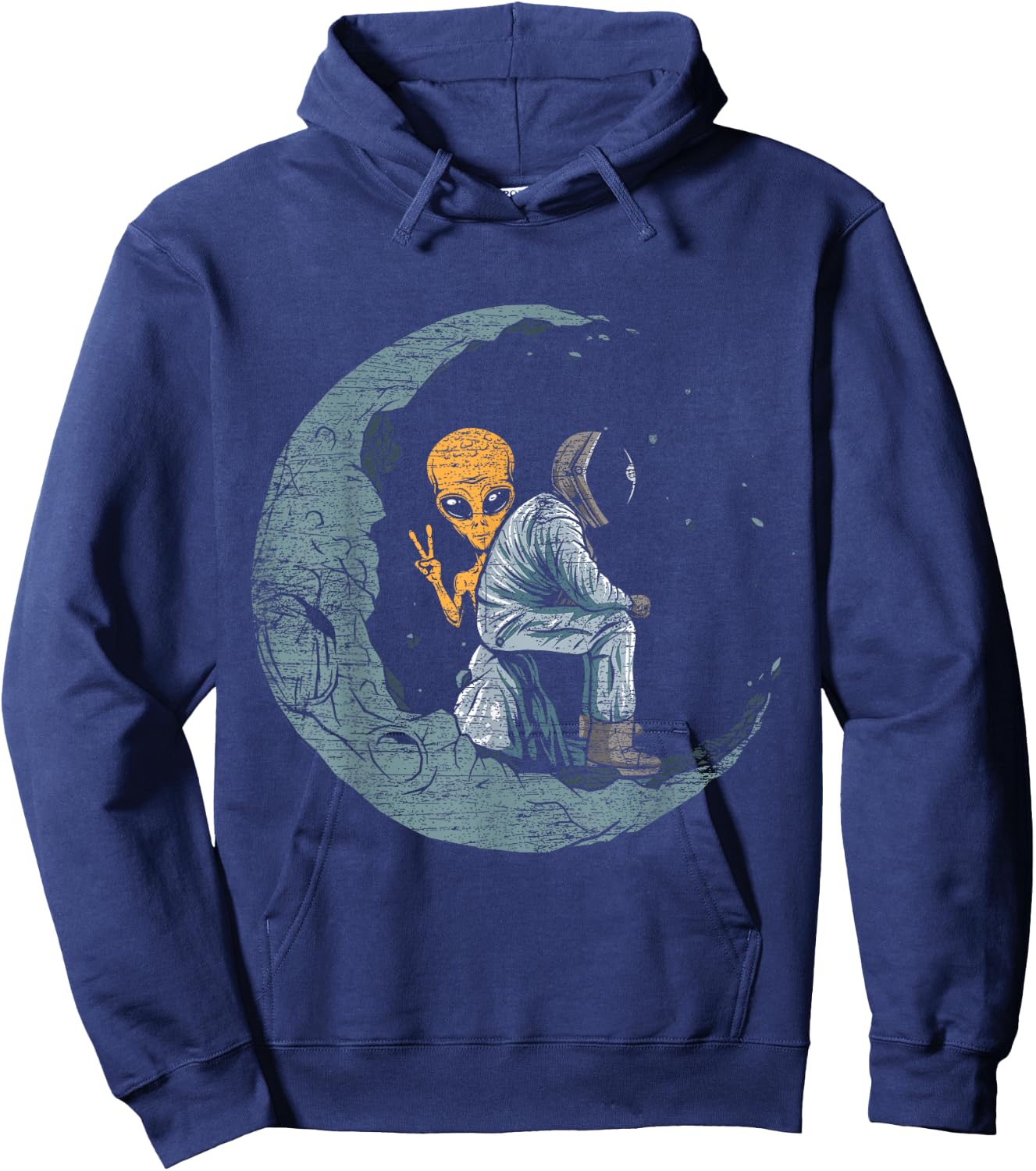 Planets Moon Spaceship Astronaut Hoodie - Hoodie | Navy