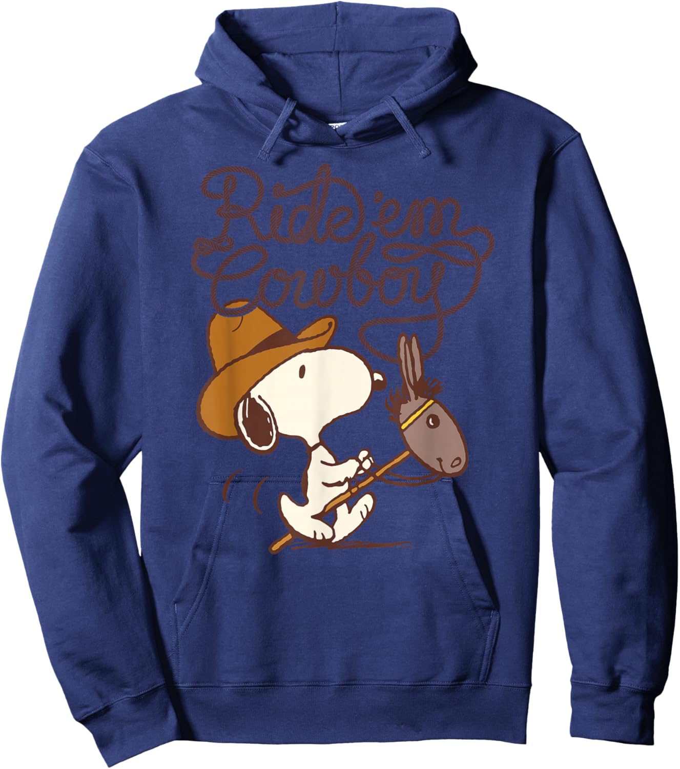 Peanuts - Western Snoopy Ride Em Cowboy Hoodie - Hoodie | Navy