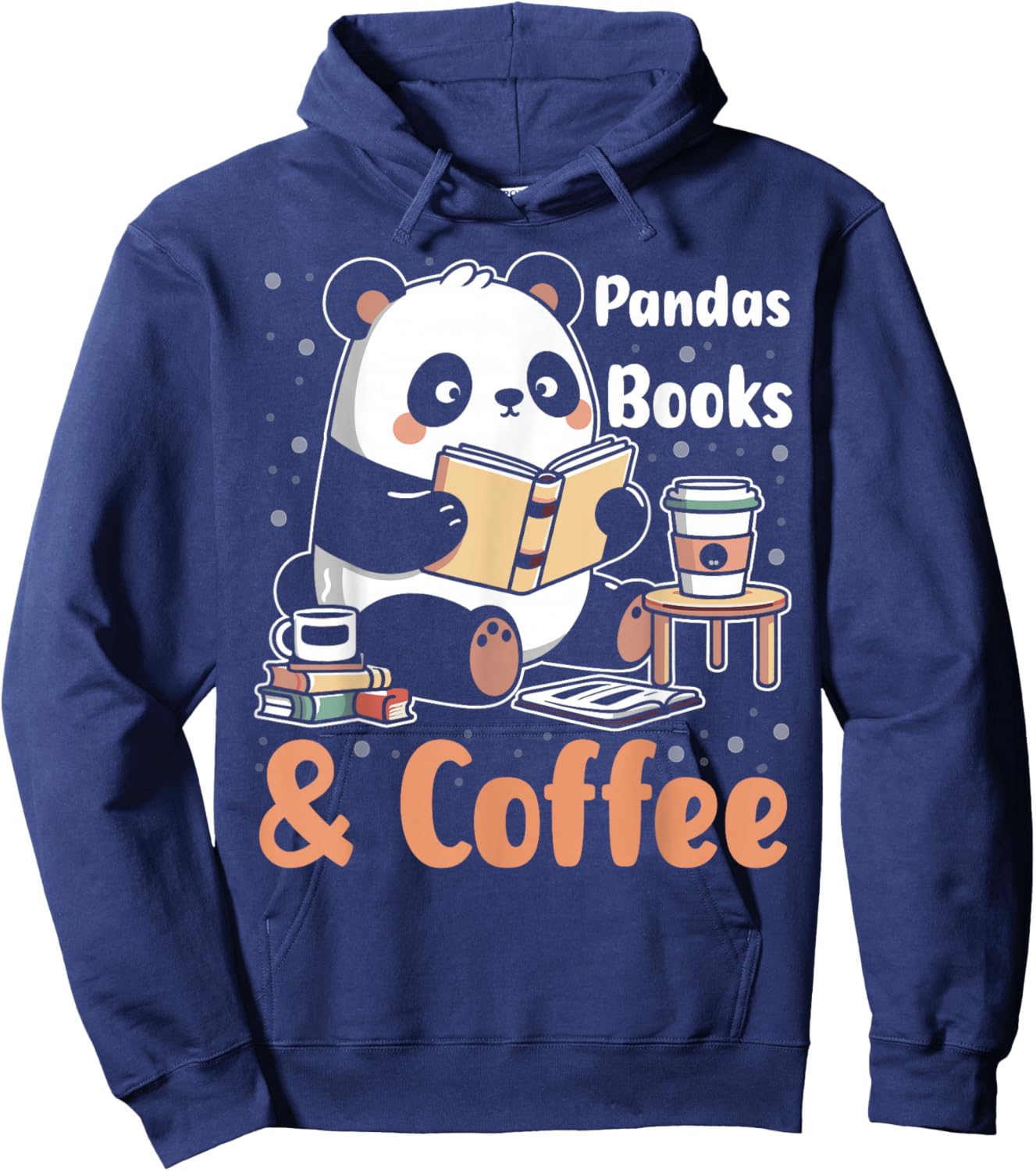 Books Reading Reader Panda - Funny Panda Books and Coffee Hoodie - Hoodie | Navy