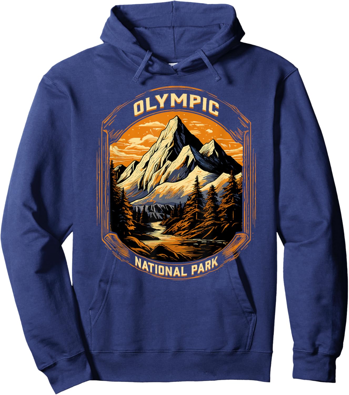 Olympic National Park Mountain River Tourist Souvenir Hoodie - Hoodie | Navy