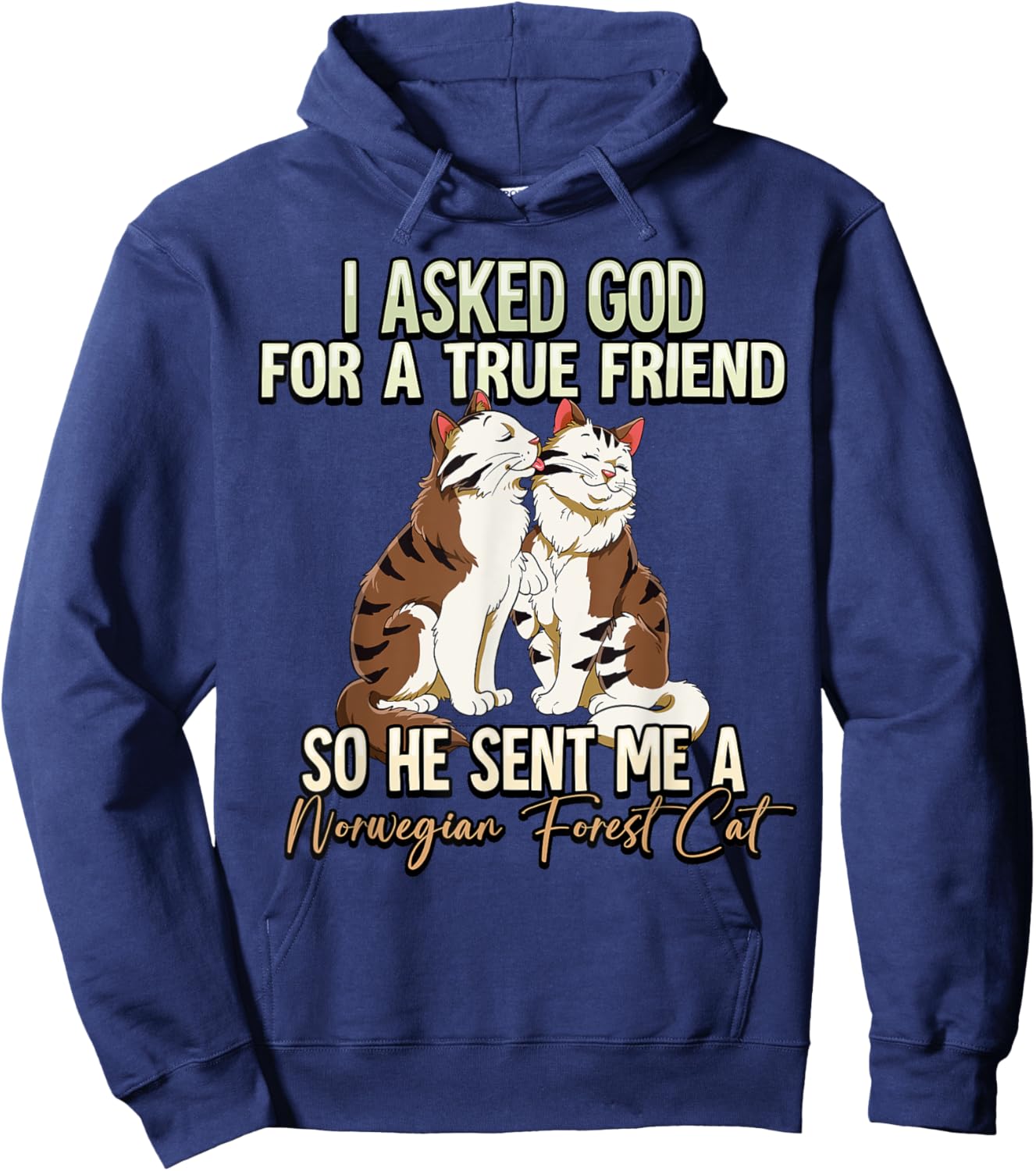Norwegian Forest Cat Women Kids Hoodie - Hoodie | Navy