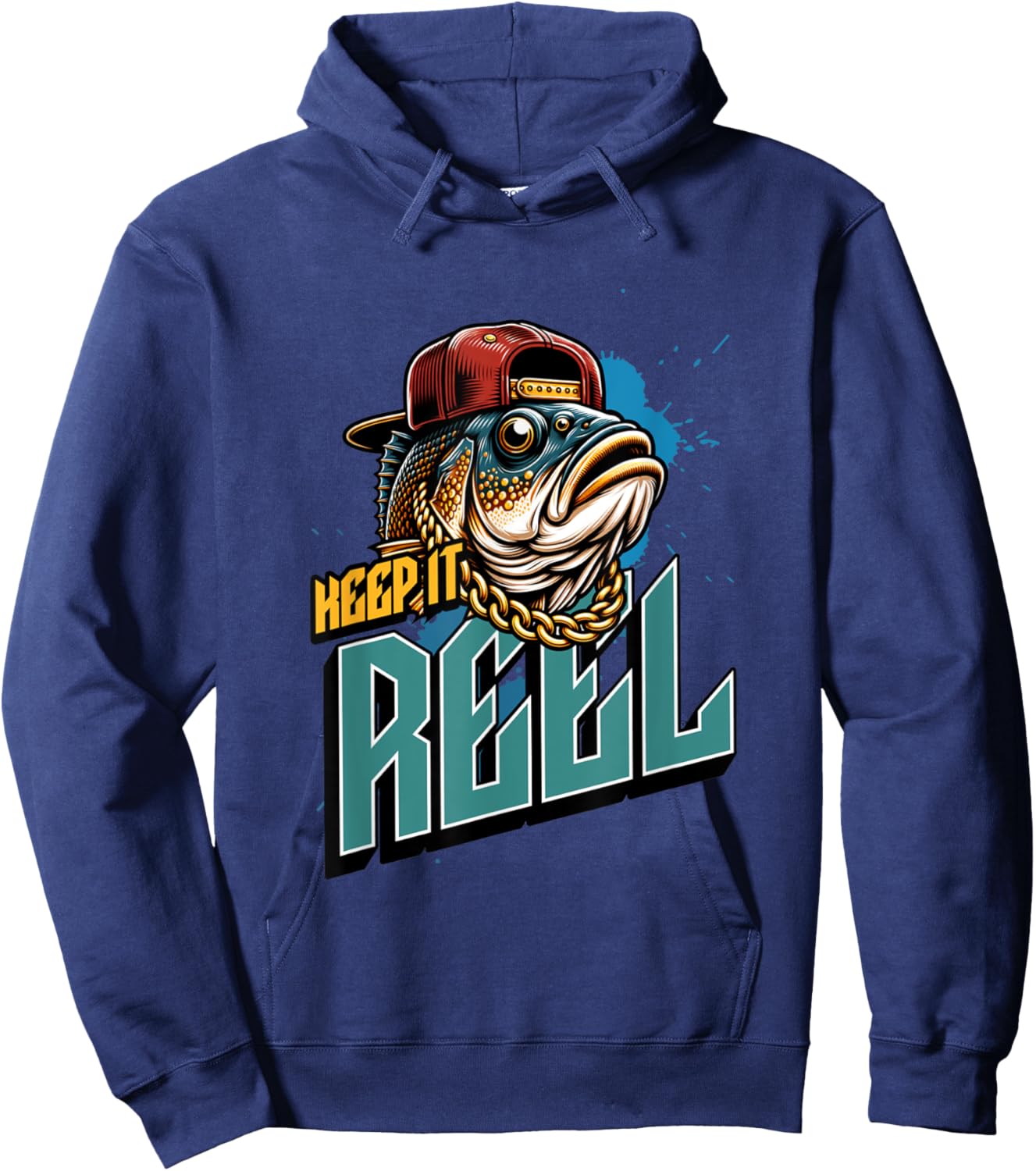 Keep It Reel Casual Funny Fishing Outdoorsmen Hoodie - Hoodie | Navy