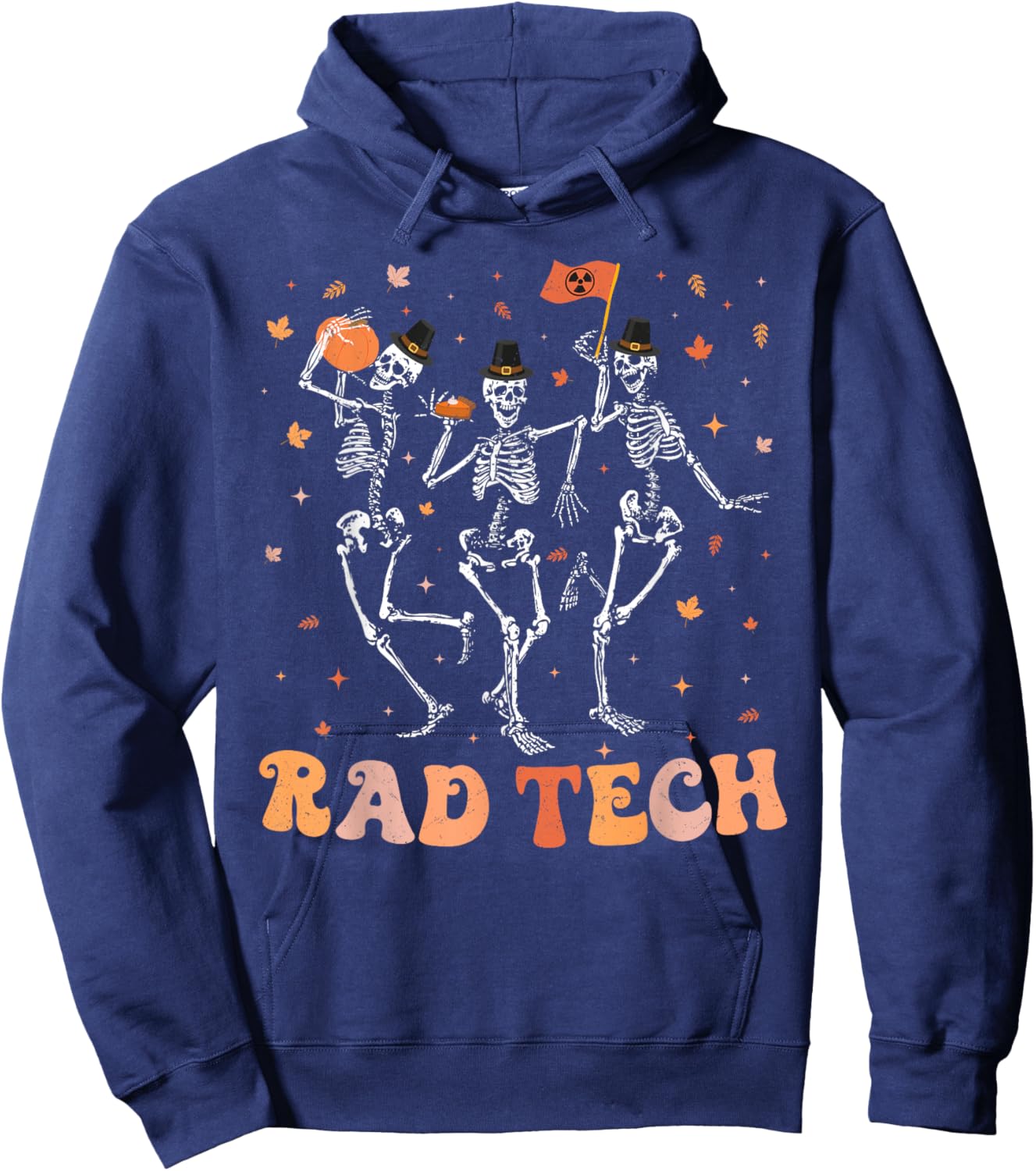 Dancing Skeleton Radiology Thanksgiving RAD Tech X-ray Tech Hoodie - Hoodie | Navy