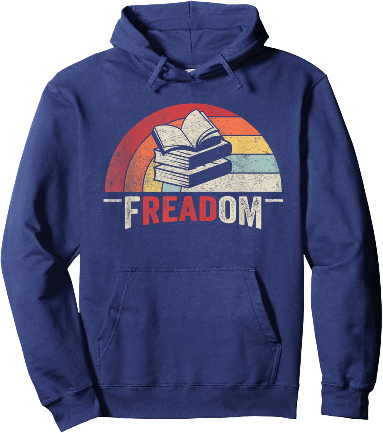 Retro Vintage fREADom Anti Ban Books Freedom To Read Hoodie - Hoodie | Navy