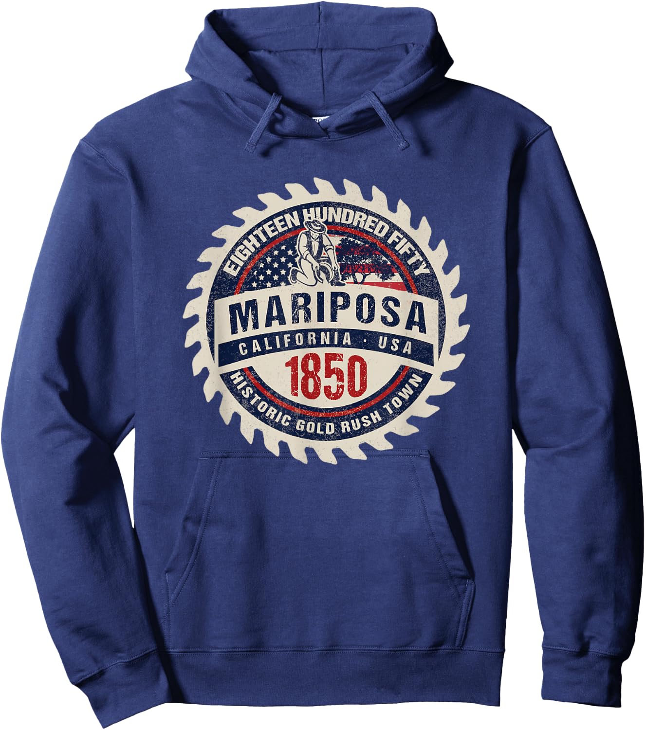 Mariposa California Historic Gold Rush Mining Town Souvenir Hoodie - Hoodie | Navy
