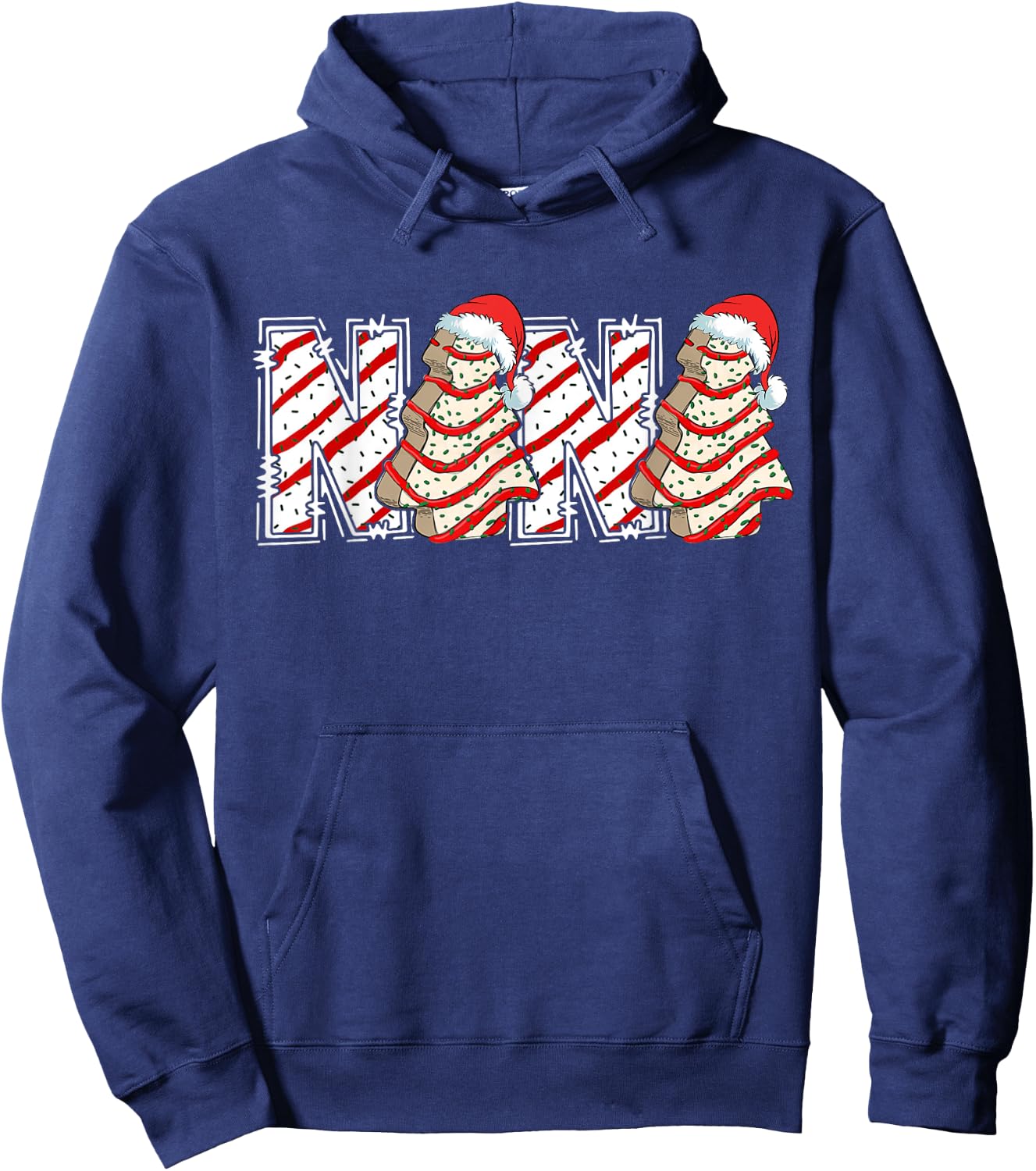 Christmas Tree Cake Nana Funny Christmas Cake Grandma Hoodie - Hoodie | Navy
