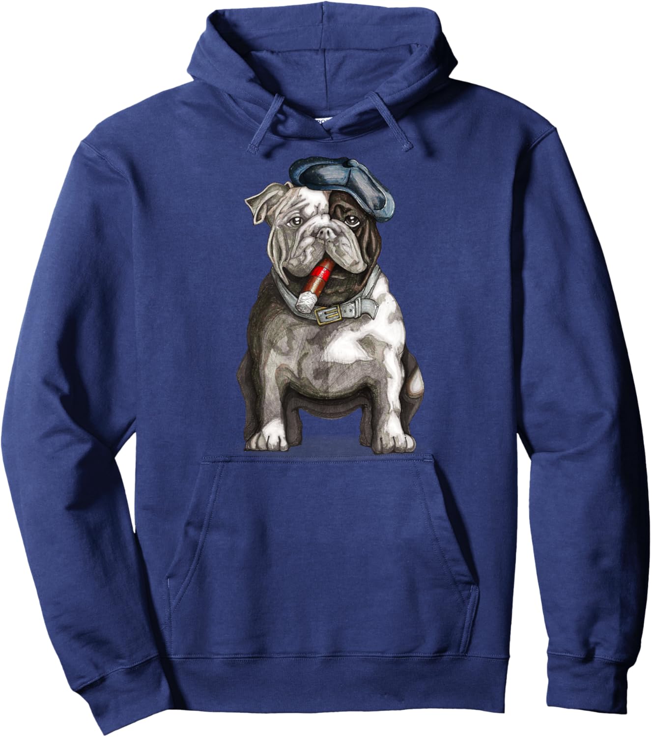 Bulldog Brooklyn New York Premium Cigar Men Women Hoodie - Hoodie | Navy