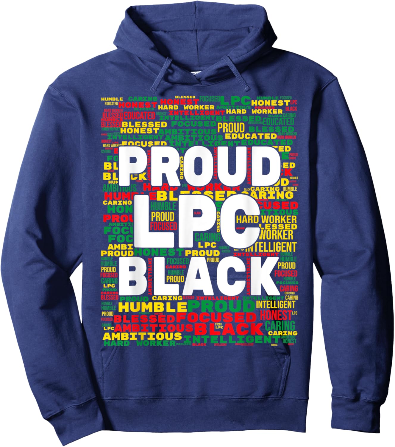 Licensed Professional Counselor African American Black LPC Hoodie - Hoodie | Navy