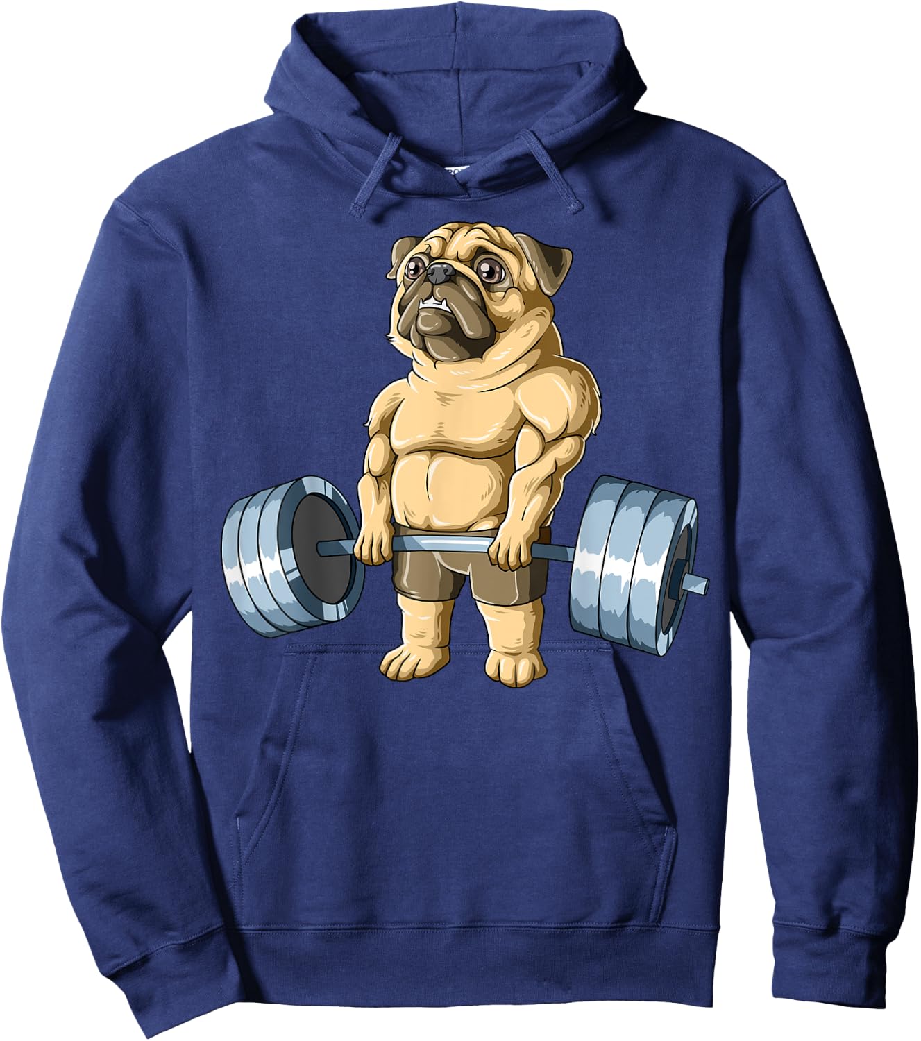 Weightlifting Pug Deadlifting Pug Powerlifting Workout Gym Hoodie - Hoodie | Navy