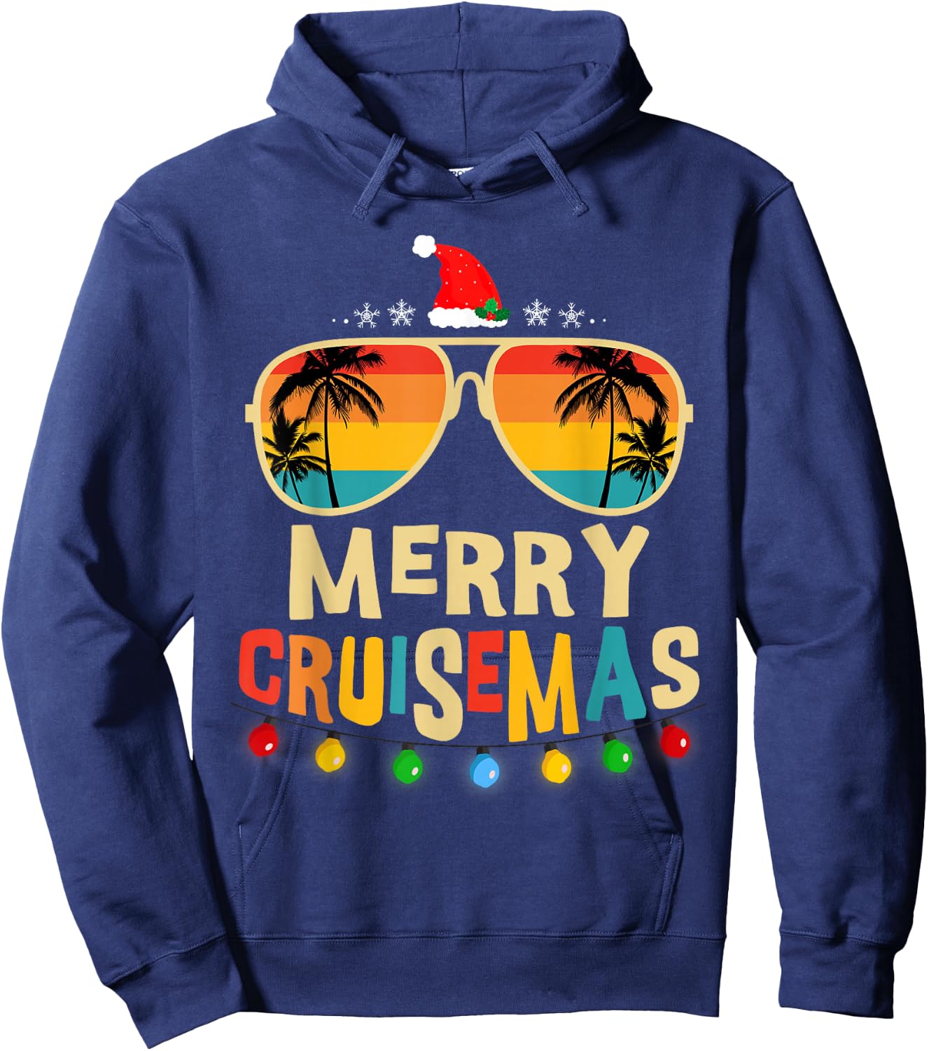 Merry Cruisemas 2025 Christmas Santa Reindeer Cruise Hoodie - Hoodie | Navy