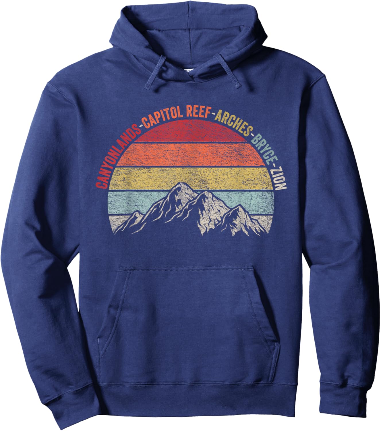 Vintage Utah Souvenir Big 5 Utah Mighty Five National Park Hoodie - Hoodie | Navy
