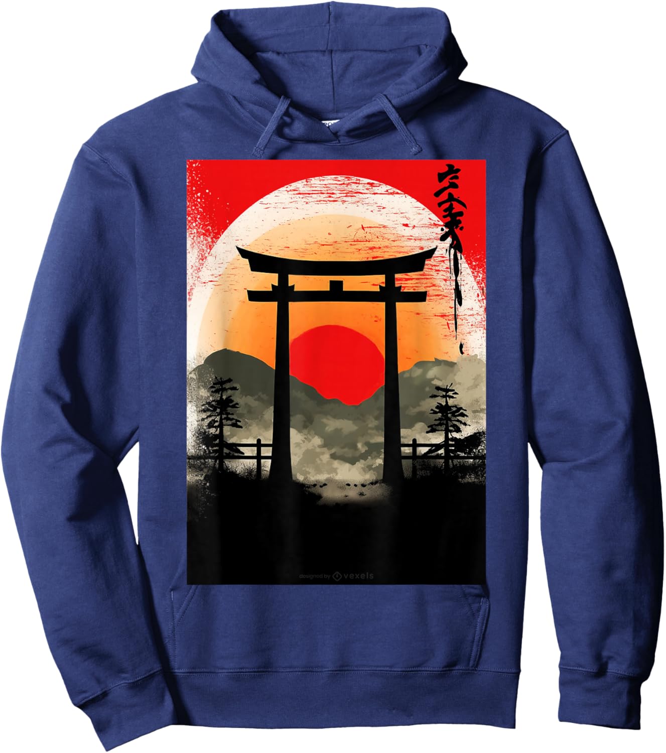 Japanese Tori Gate Hoodie - Hoodie | Navy
