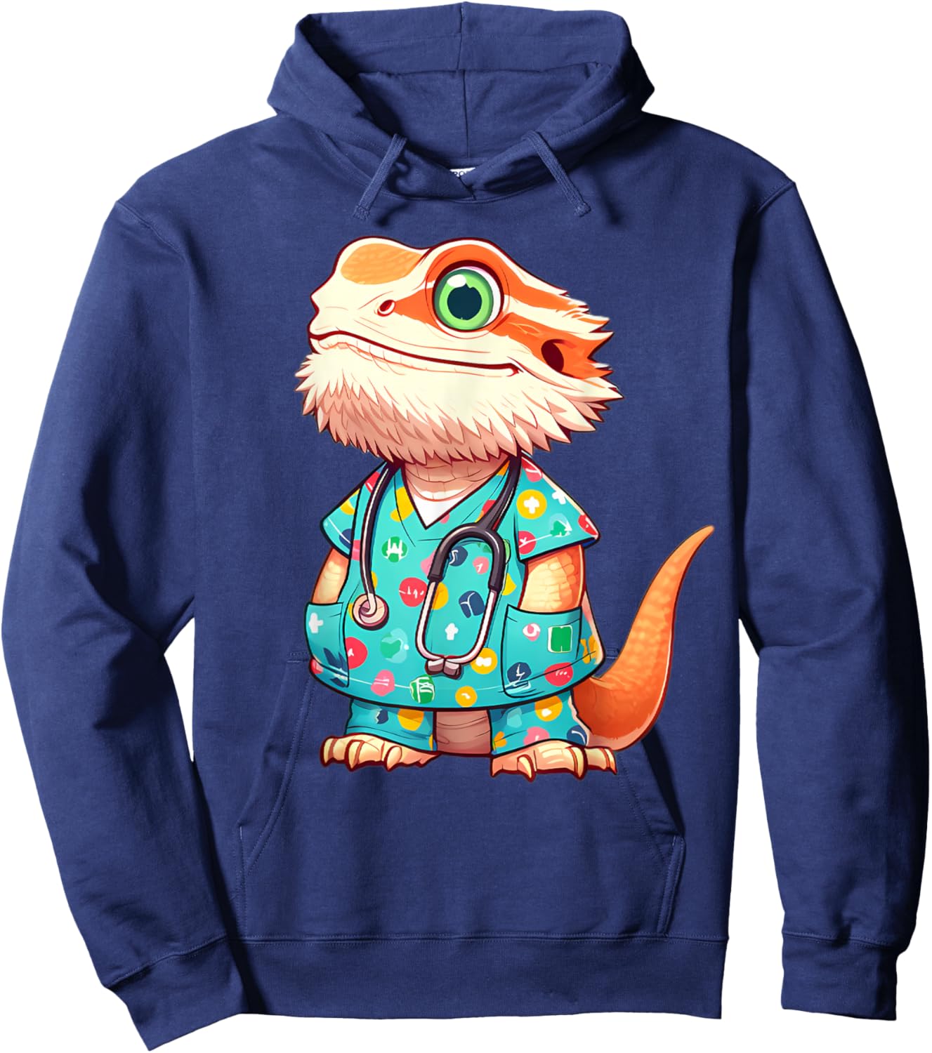 Bearded Dragon Nurse Animal Hoodie - Hoodie | Navy