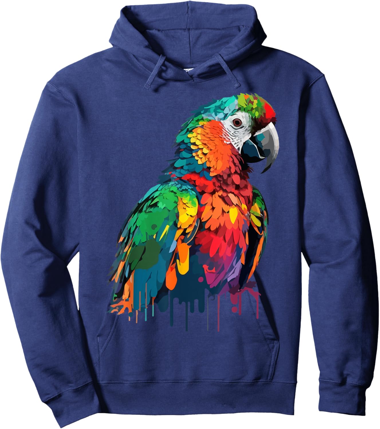 Colorful Parrot Watercolor Hoodie - Hoodie | Navy