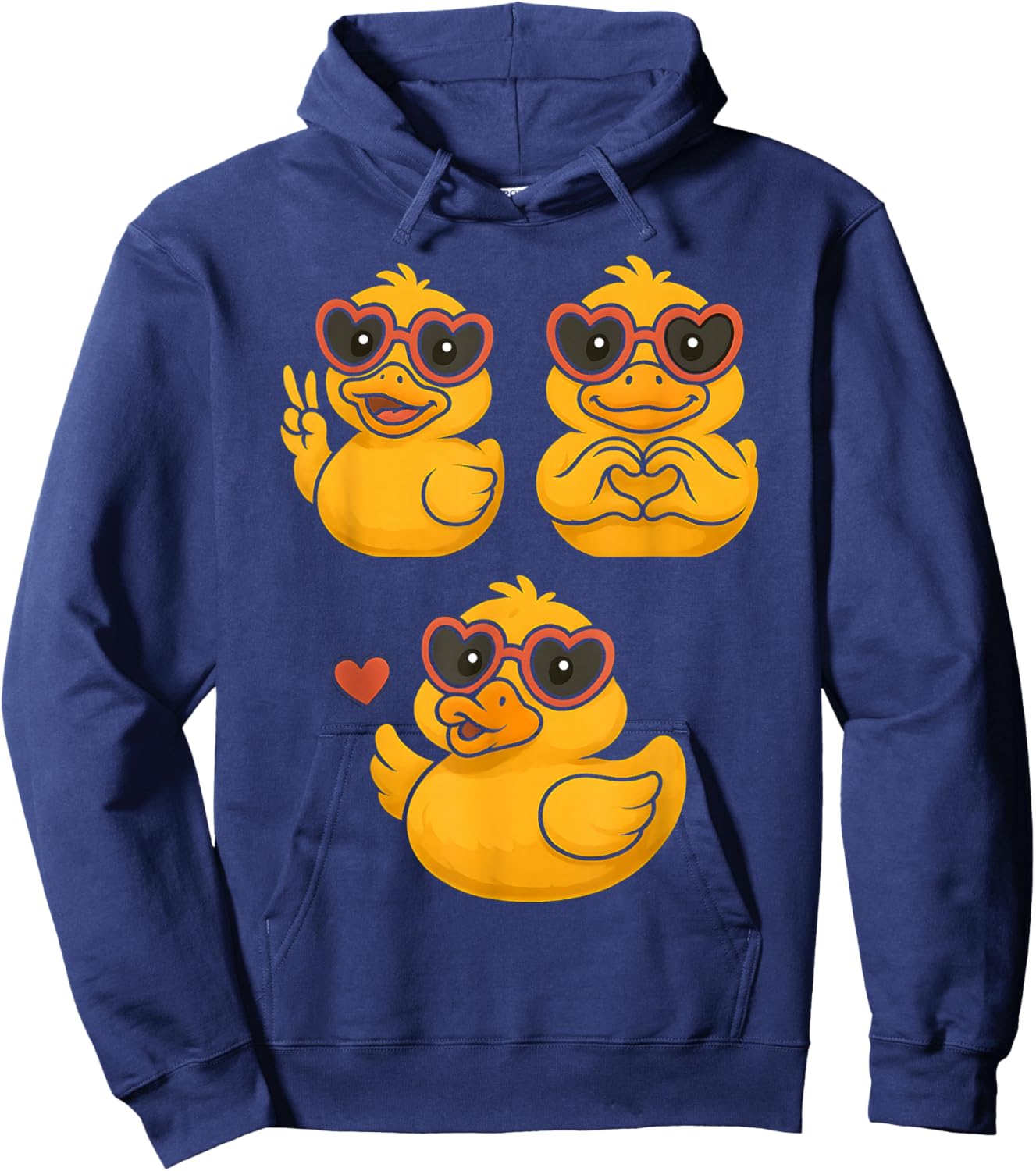 Rubber Duck Peace Heart Love Girl's Women's Rubber Duckie Hoodie - Hoodie | Navy