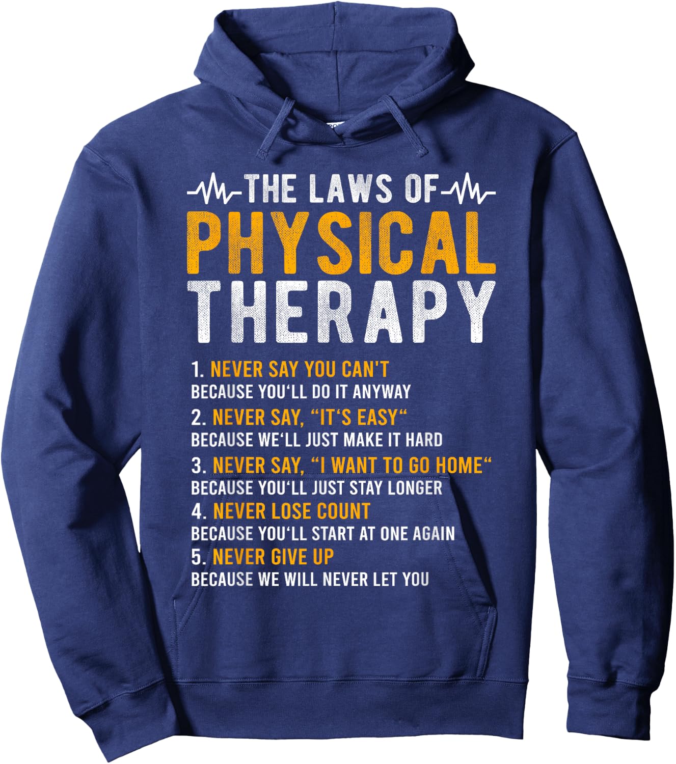 The Laws of Physical Therapy – Physical Therapist Small Hoodie - Hoodie | Navy
